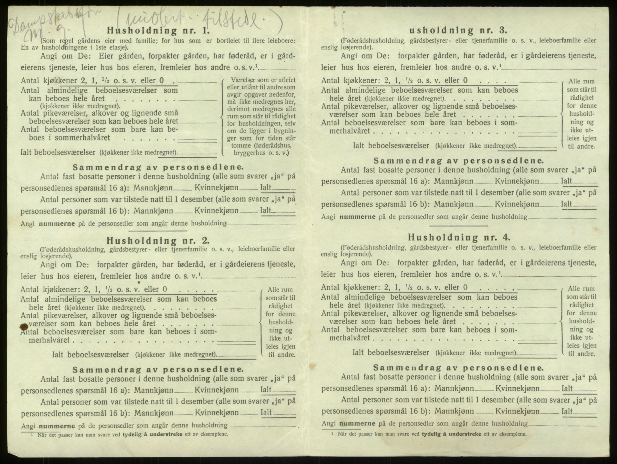 SAB, 1920 census for Haus, 1920, p. 191