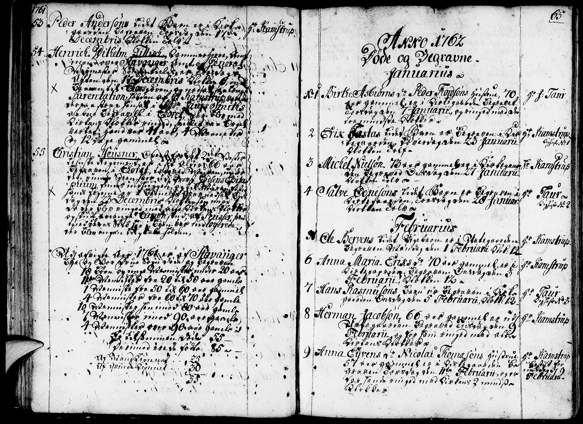 Domkirken sokneprestkontor, SAST/A-101812/001/30/30BA/L0005: Parish register (official) no. A 5, 1744-1788, p. 65