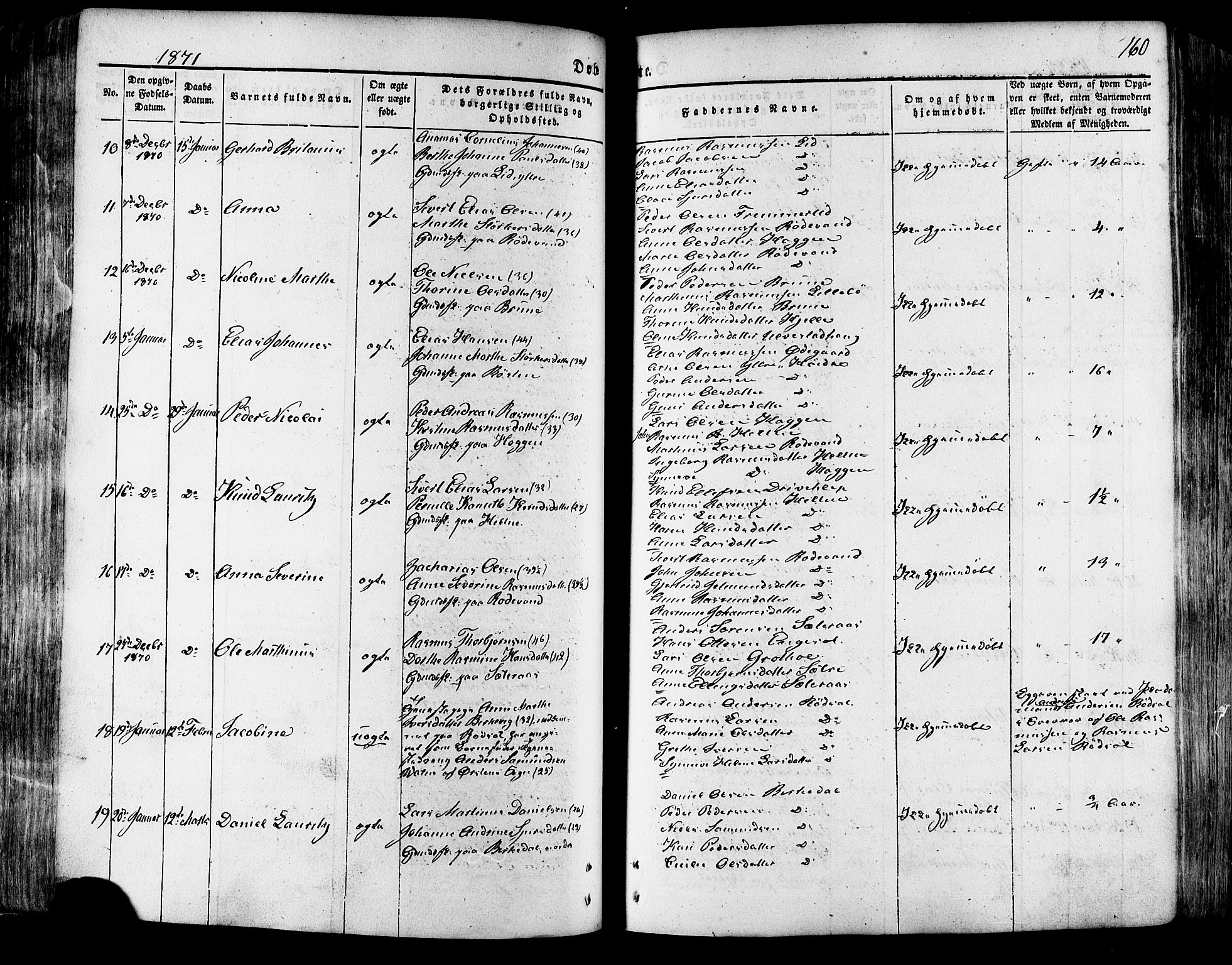 Ministerialprotokoller, klokkerbøker og fødselsregistre - Møre og Romsdal, SAT/A-1454/511/L0140: Parish register (official) no. 511A07, 1851-1878, p. 160