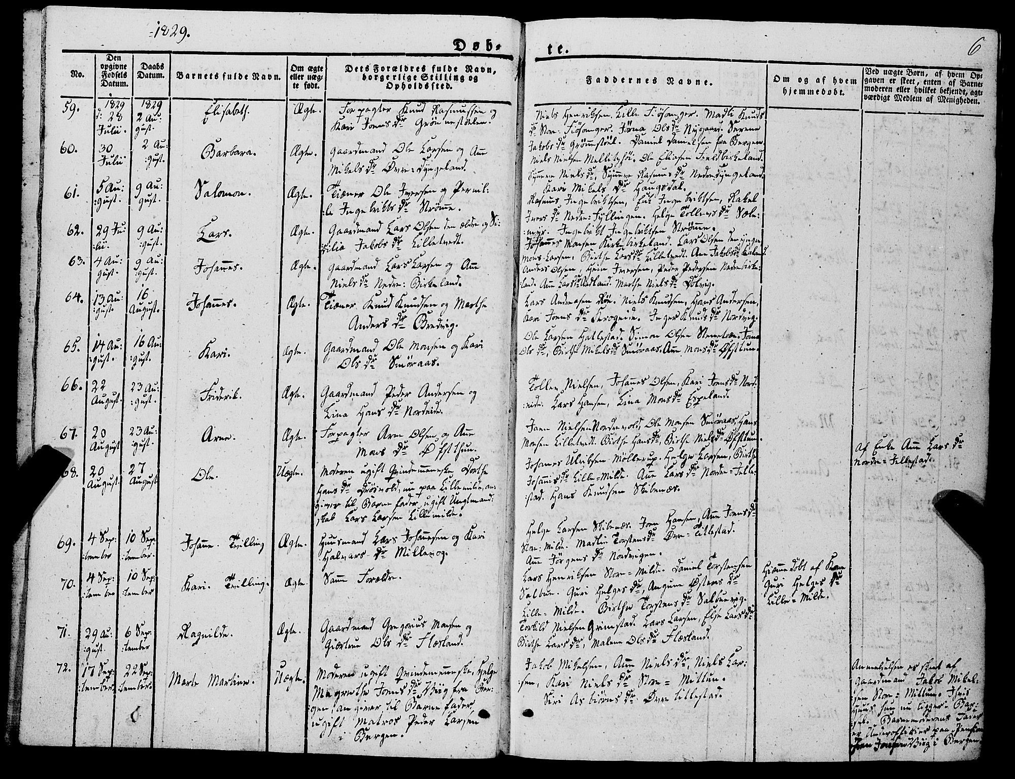 Fana Sokneprestembete, AV/SAB-A-75101/H/Haa/Haaa/L0008: Parish register (official) no. A 8, 1829-1851, p. 6