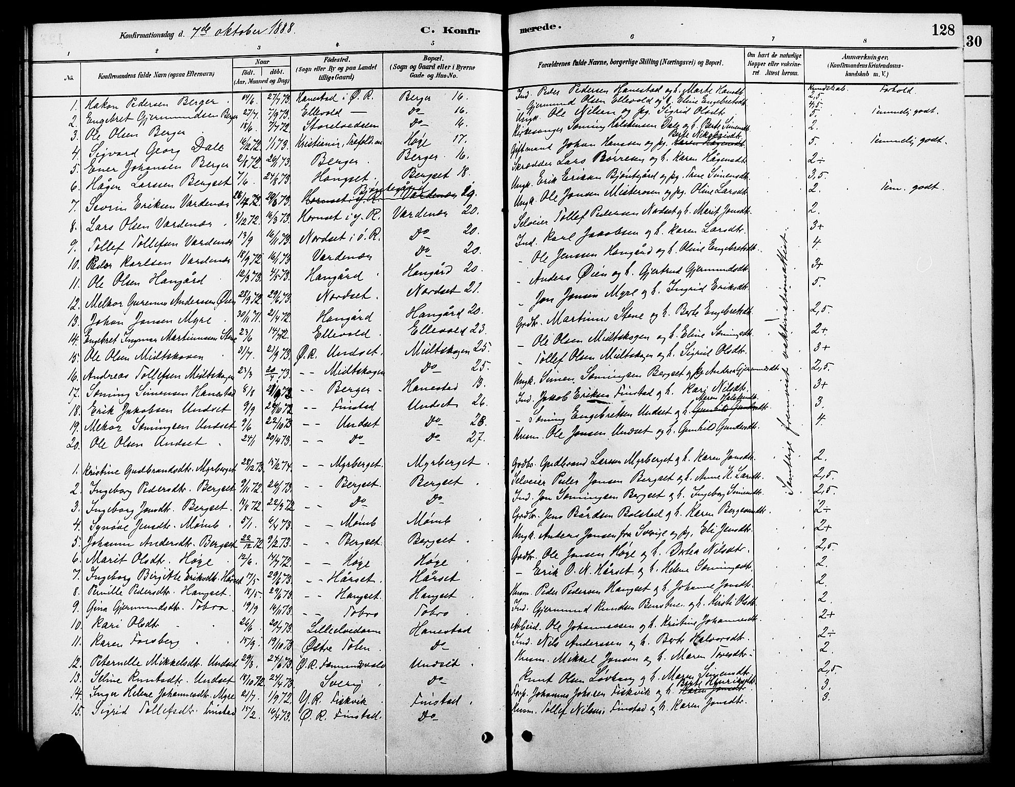 Rendalen prestekontor, SAH/PREST-054/H/Ha/Hab/L0003: Parish register (copy) no. 3, 1879-1904, p. 128