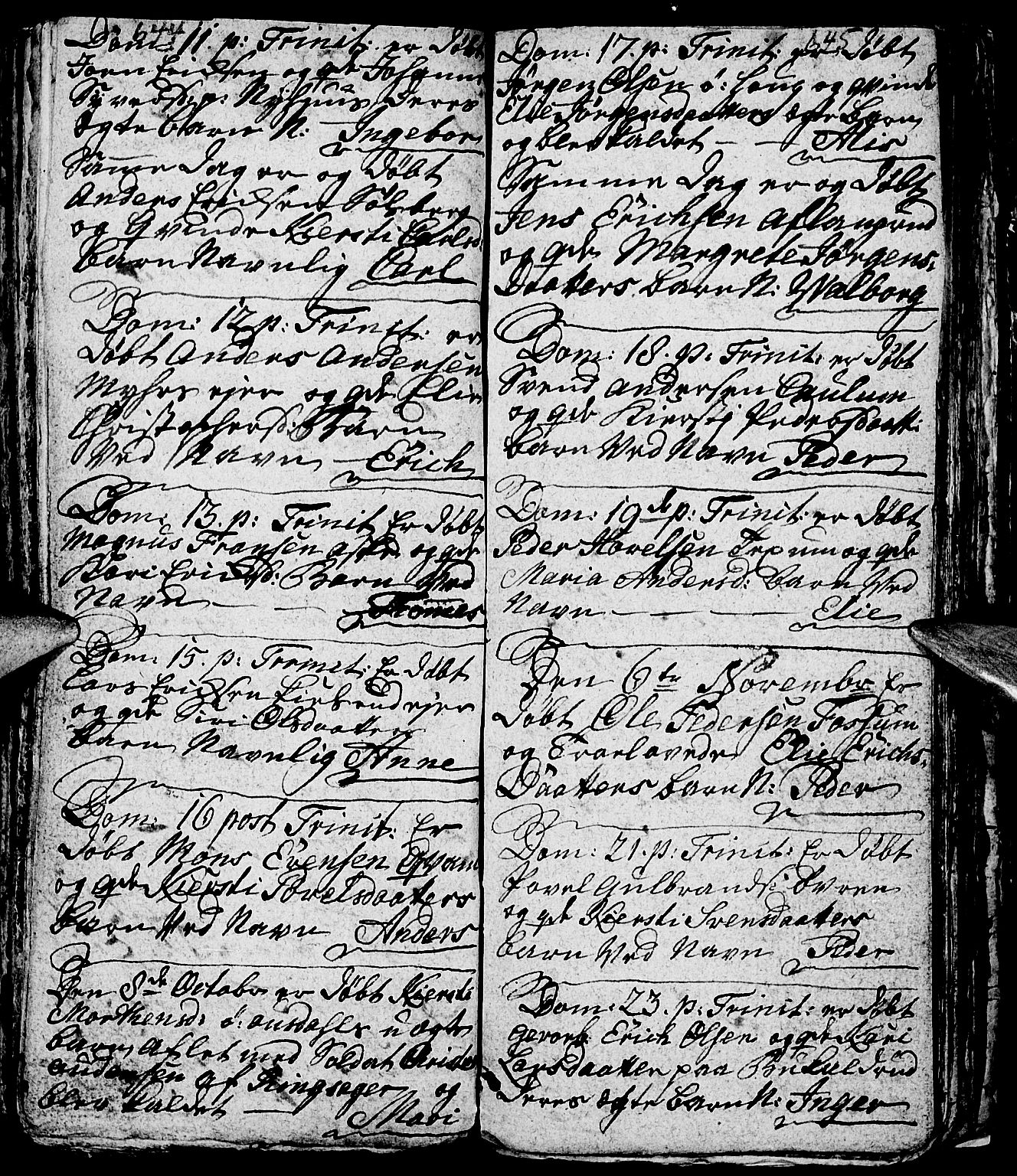 Nes prestekontor, Hedmark, AV/SAH-PREST-020/L/La/L0001: Parish register (copy) no. 1, 1663-1784, p. 644-645