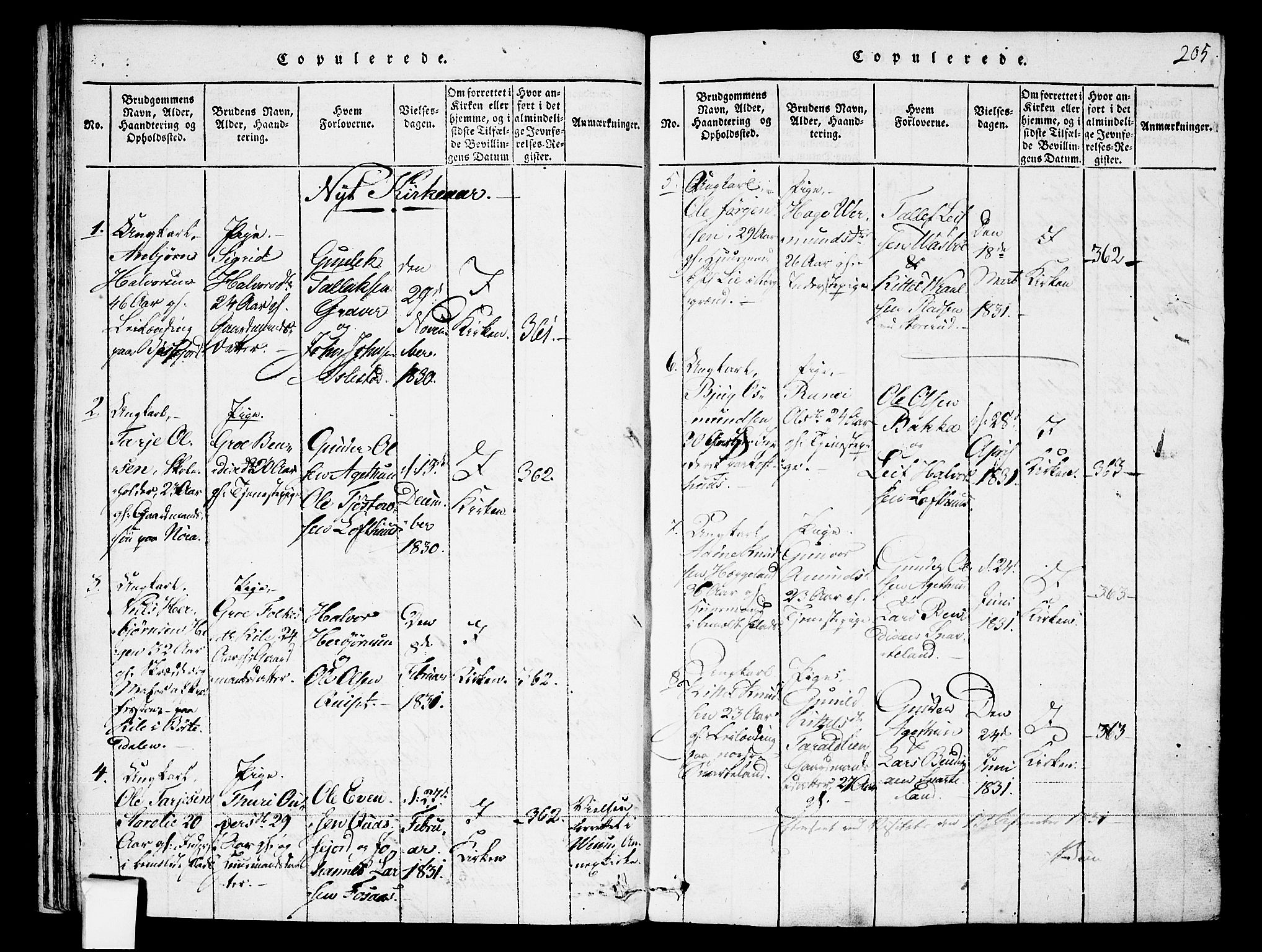 Fyresdal kirkebøker, AV/SAKO-A-263/F/Fa/L0003: Parish register (official) no. I 3, 1815-1840, p. 205