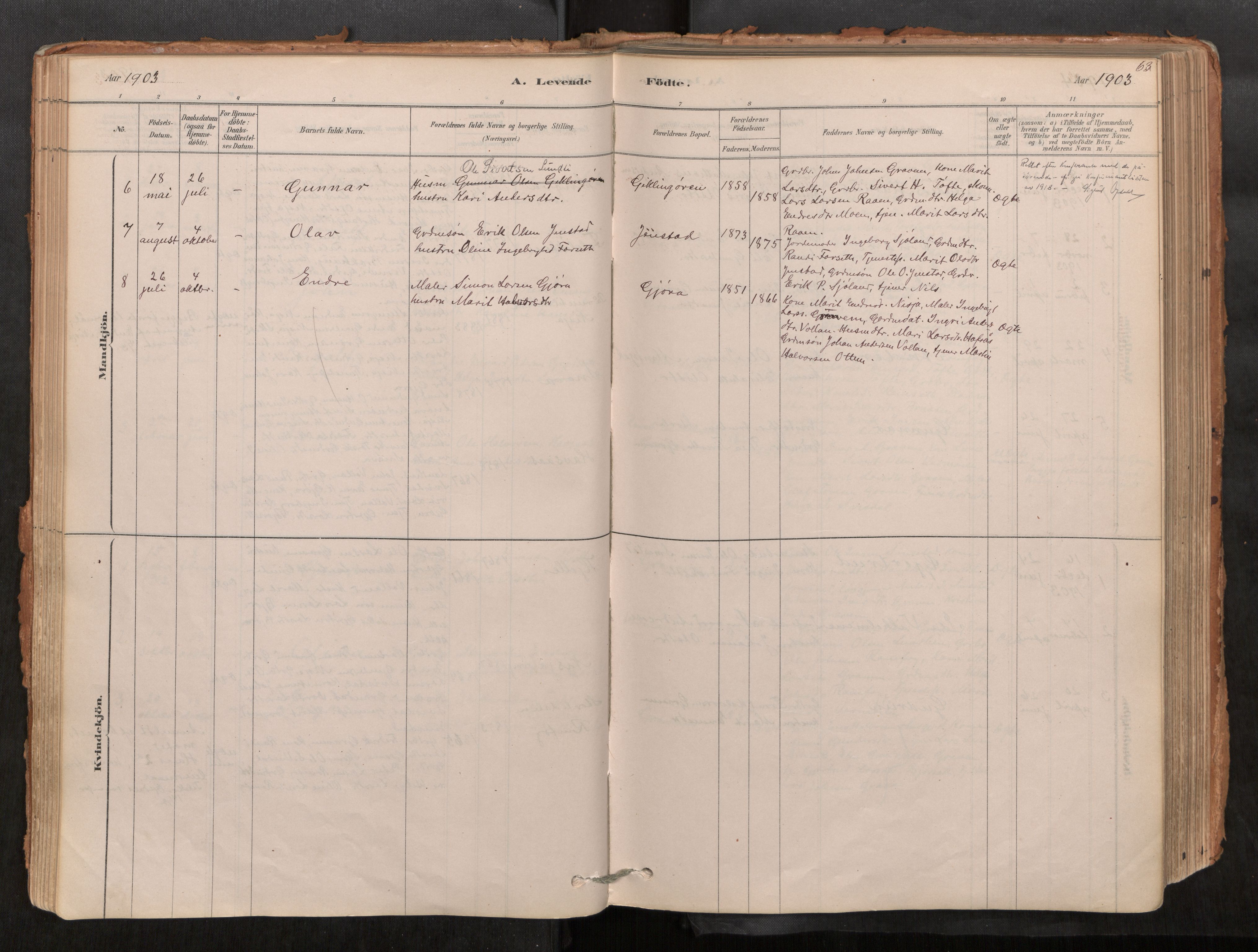 Sunndal sokneprestkontor, SAT/A-1085/1/I/I1/I1a/L0001: Parish register (official) no. 1, 1877-1914, p. 63