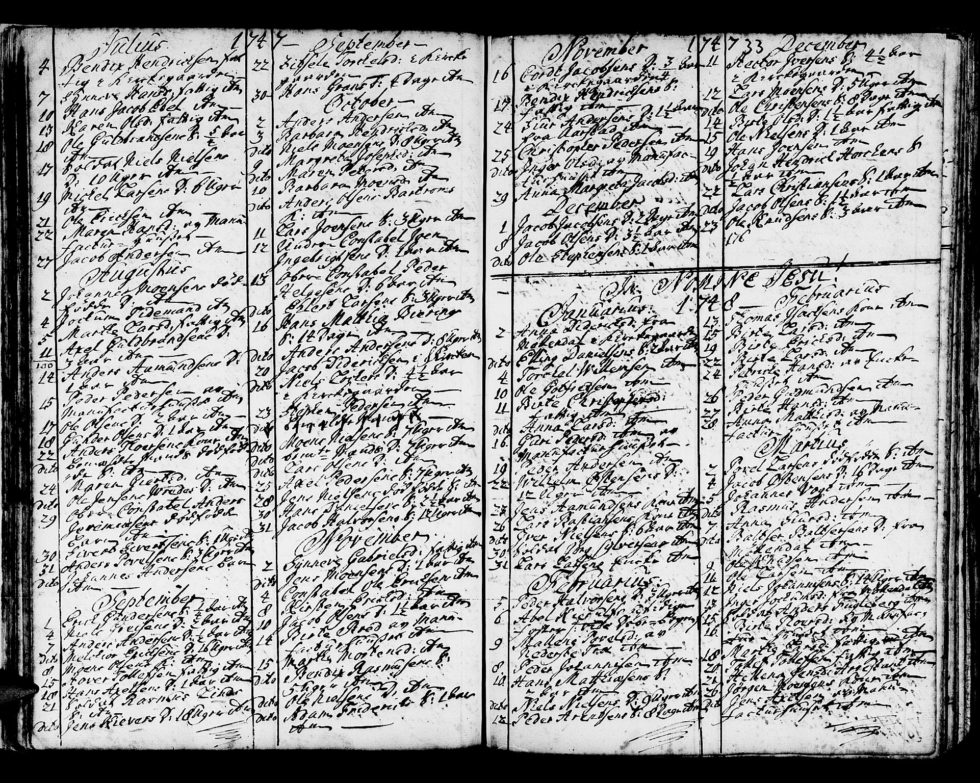 Domkirken sokneprestembete, AV/SAB-A-74801/H/Haa/L0008: Parish register (official) no. A 8, 1725-1775, p. 33