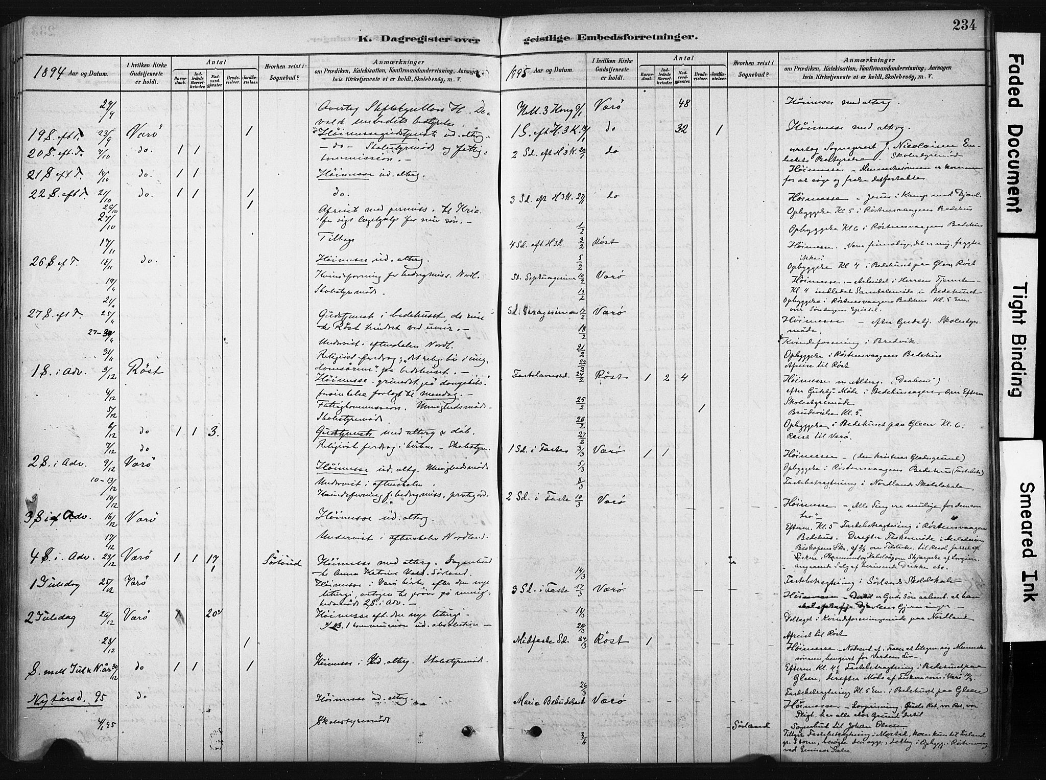 Ministerialprotokoller, klokkerbøker og fødselsregistre - Nordland, AV/SAT-A-1459/808/L0128: Parish register (official) no. 808A01, 1880-1902, p. 234