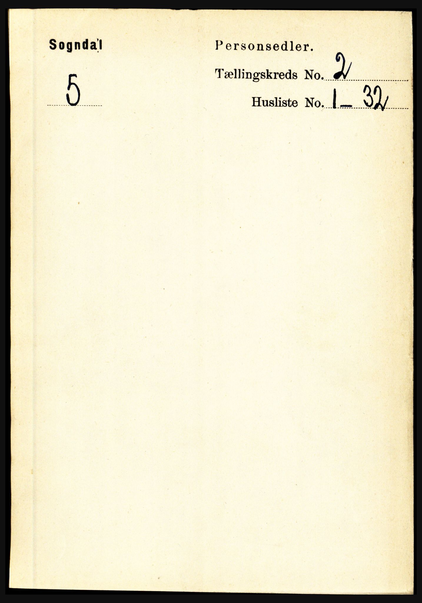 RA, 1891 census for 1420 Sogndal, 1891, p. 594