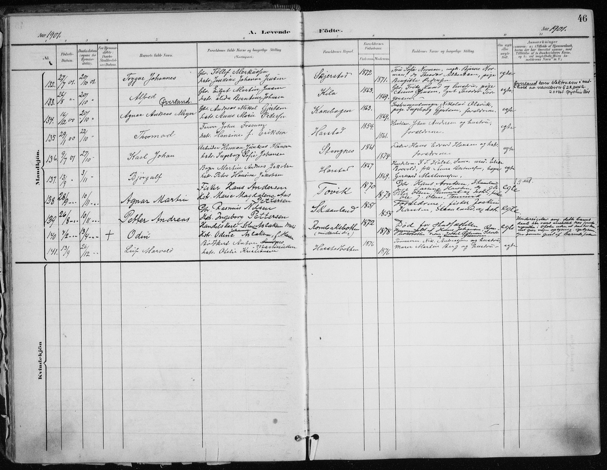 Trondenes sokneprestkontor, SATØ/S-1319/H/Ha/L0017kirke: Parish register (official) no. 17, 1899-1908, p. 46