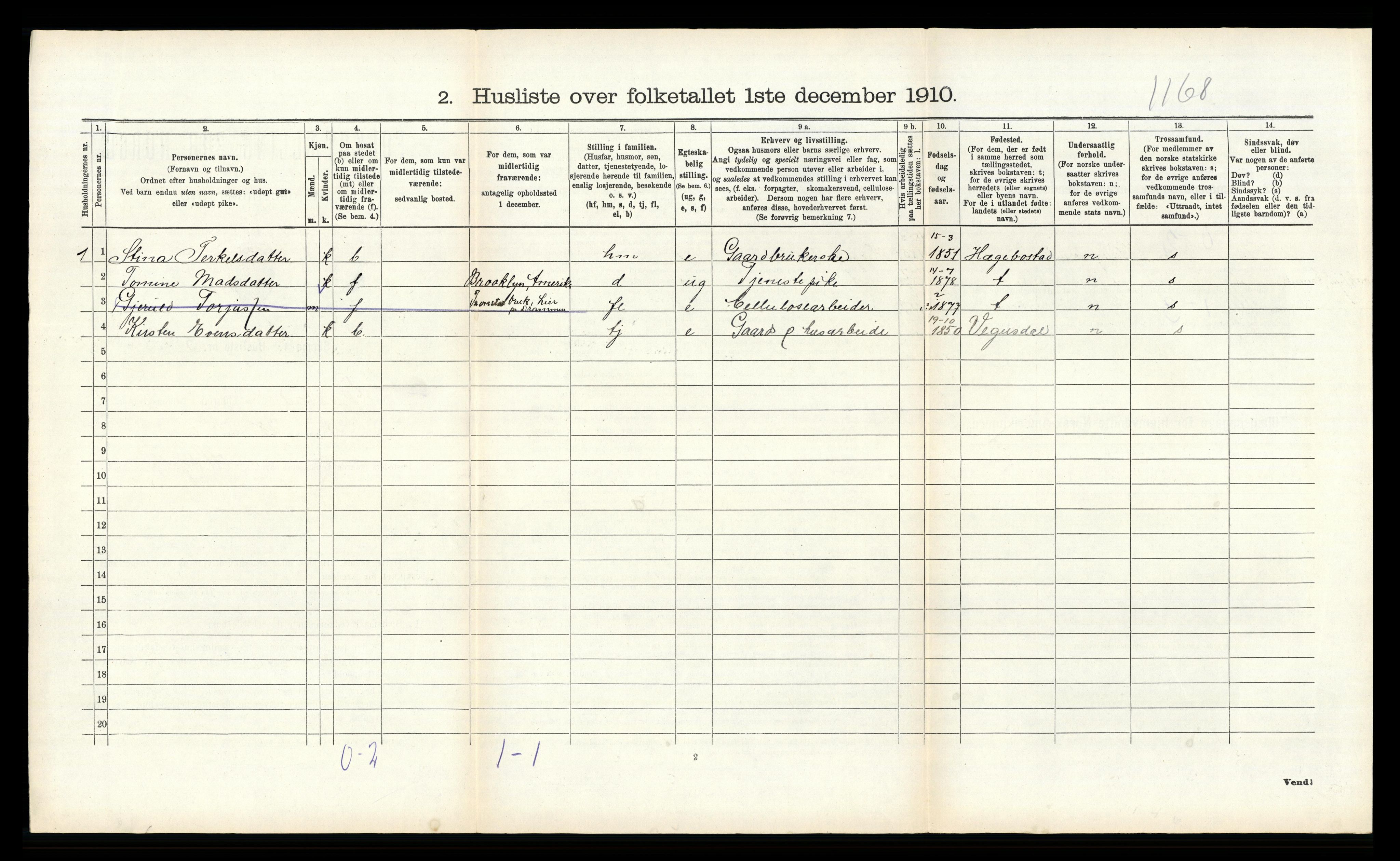 RA, 1910 census for Øyestad, 1910, p. 447