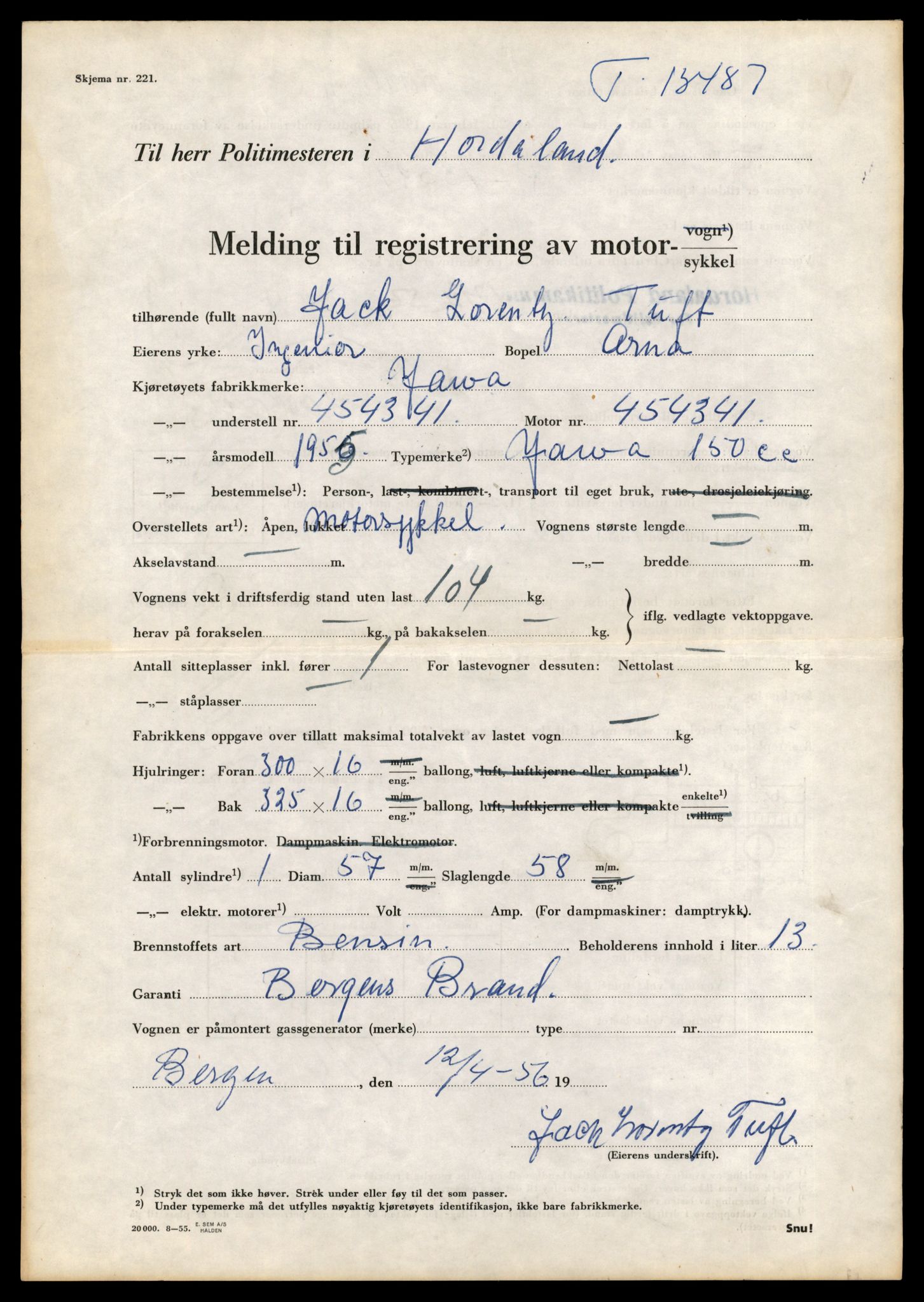Møre og Romsdal vegkontor - Ålesund trafikkstasjon, AV/SAT-A-4099/F/Fe/L0039: Registreringskort for kjøretøy T 13361 - T 13530, 1927-1998, p. 2193