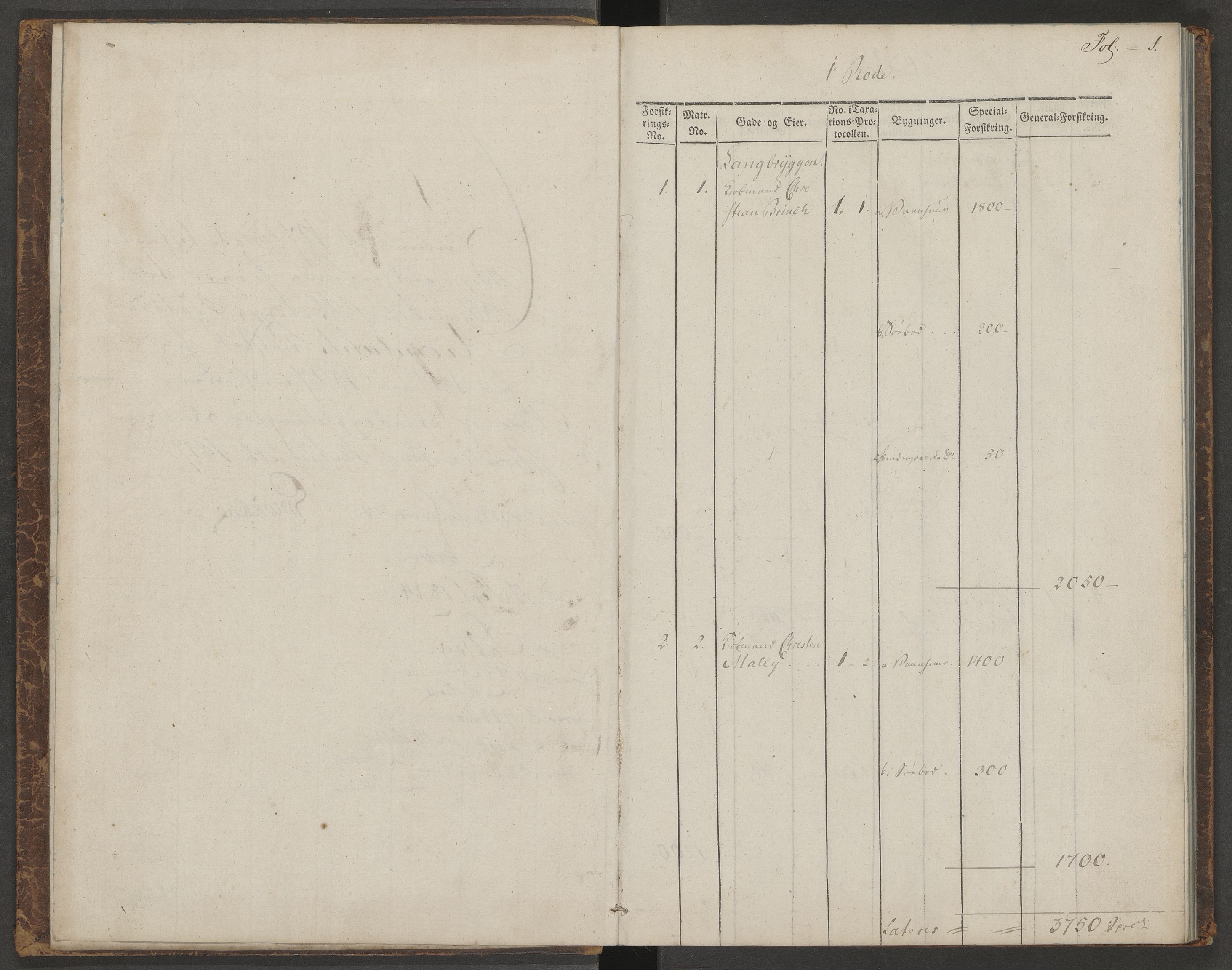 Norges Brannkasse Arendal, AV/SAK-2241-0002/F/Fa/L0040: Brannforsikringsprotokoll nr. 38, 1817-1827