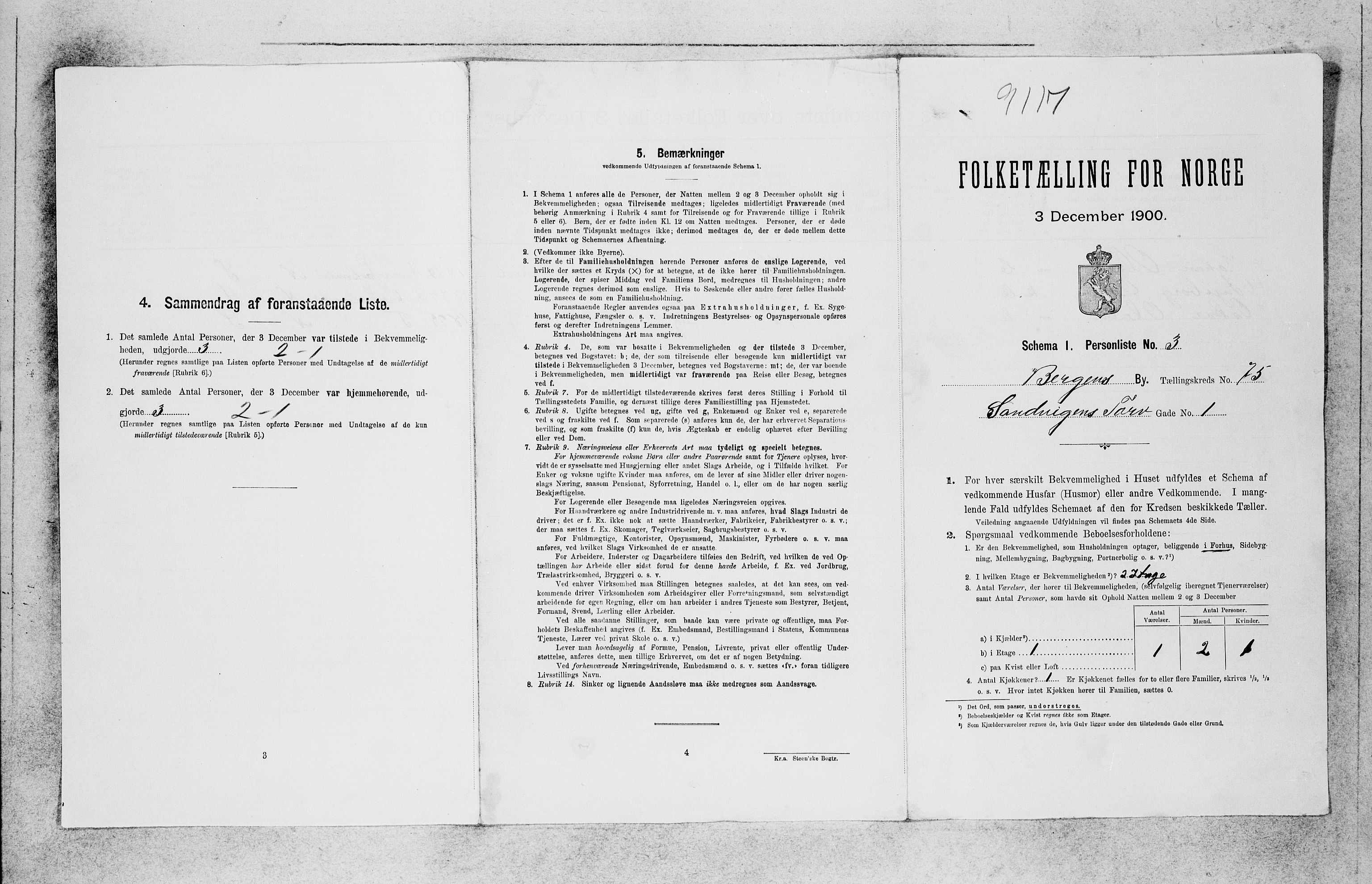 SAB, 1900 census for Bergen, 1900, p. 15418