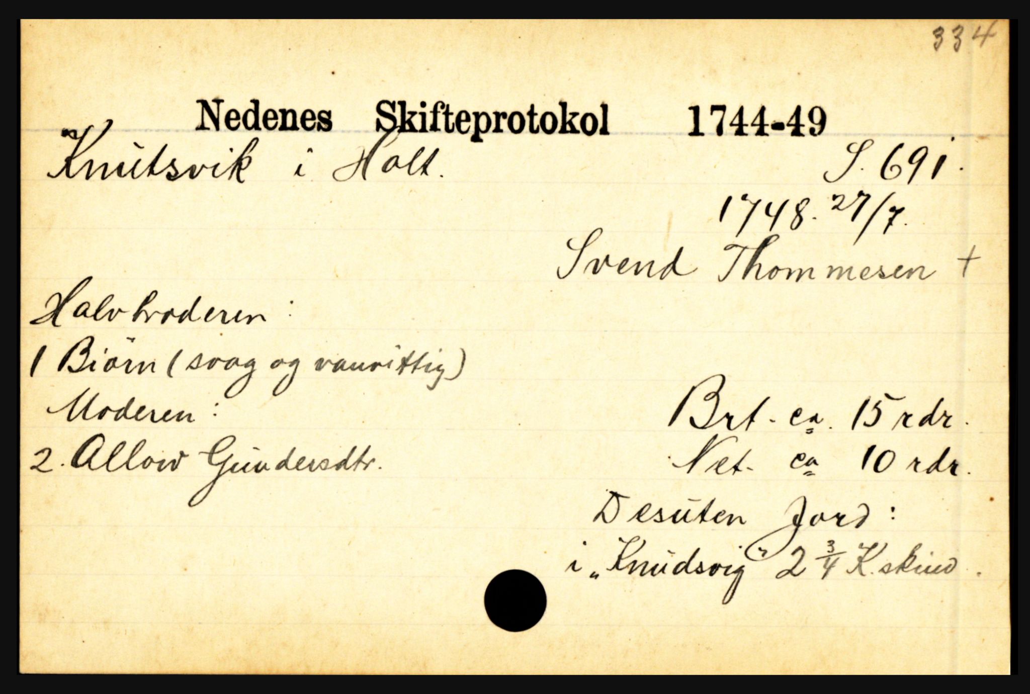 Nedenes sorenskriveri før 1824, AV/SAK-1221-0007/H, p. 15183