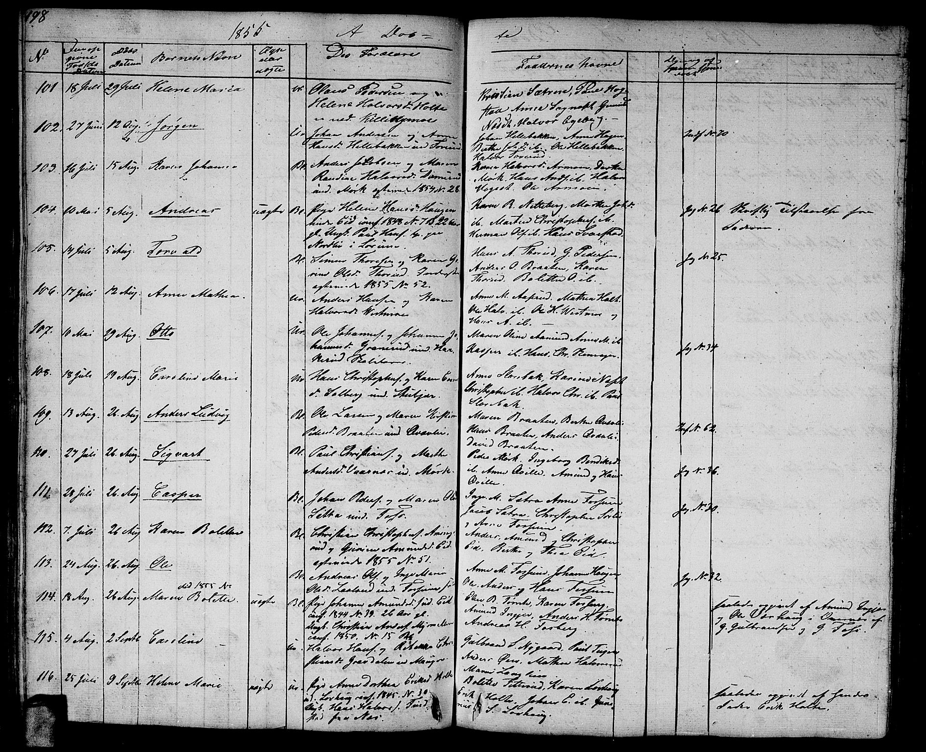 Aurskog prestekontor Kirkebøker, AV/SAO-A-10304a/G/Ga/L0002: Parish register (copy) no. I 2, 1829-1857, p. 198