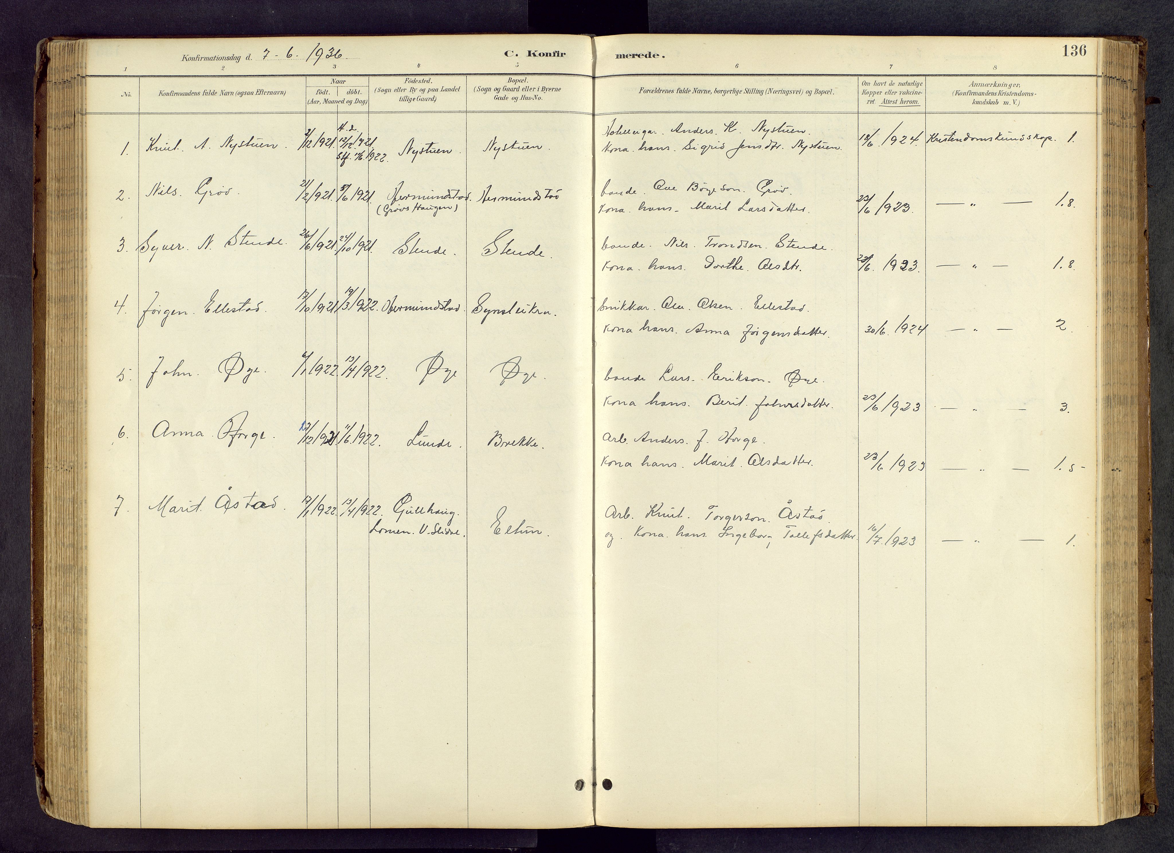 Vang prestekontor, Valdres, AV/SAH-PREST-140/H/Hb/L0005: Parish register (copy) no. 5, 1889-1945, p. 136