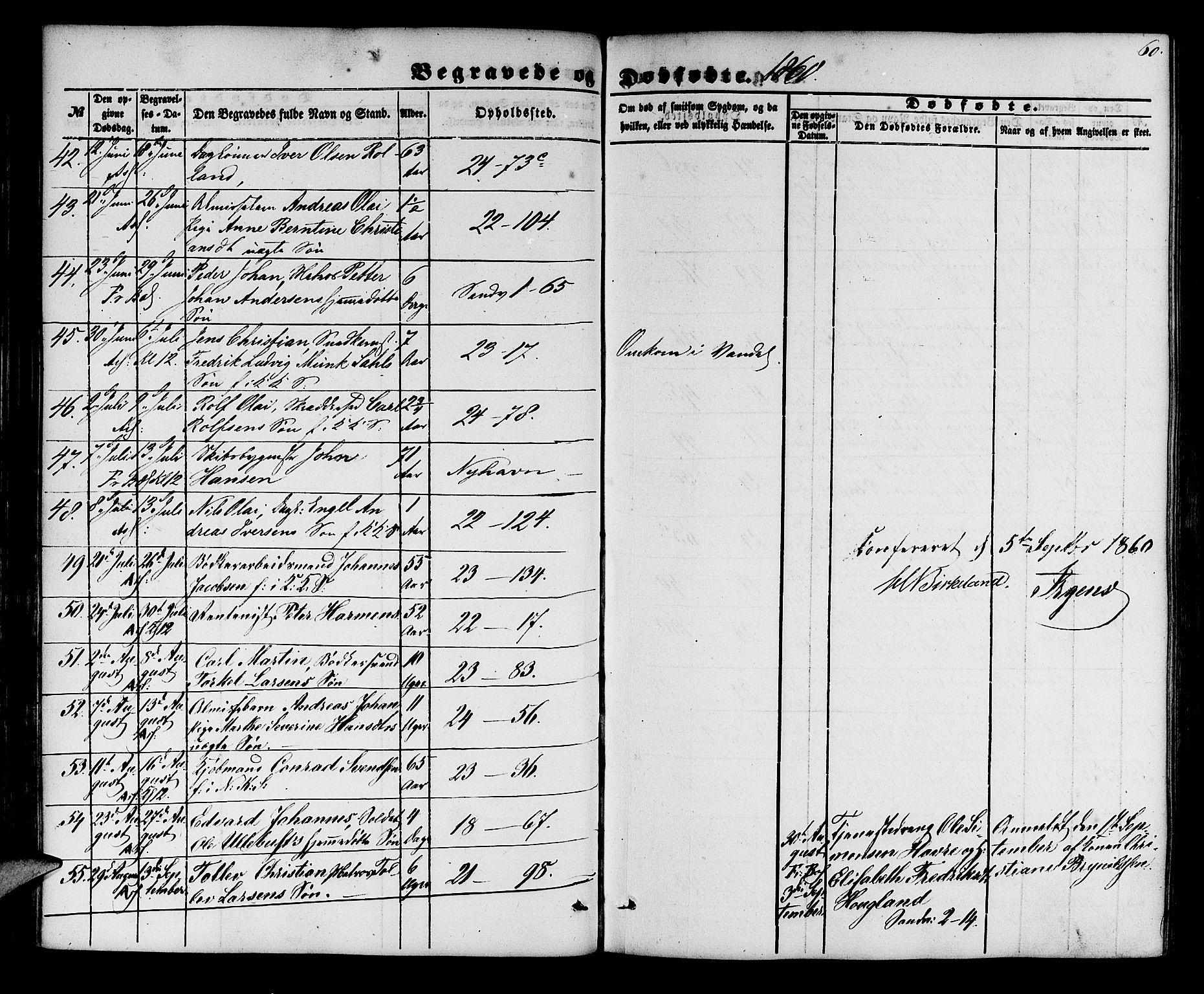 Korskirken sokneprestembete, AV/SAB-A-76101/H/Hab: Parish register (copy) no. E 2, 1851-1871, p. 60