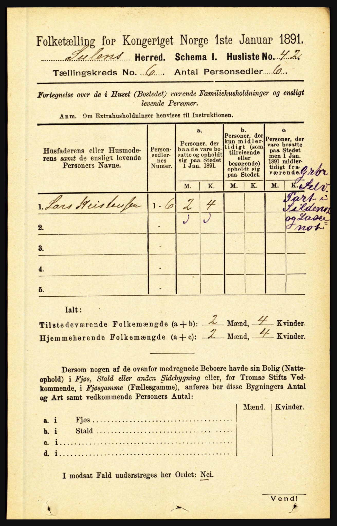 RA, 1891 census for 1412 Solund, 1891, p. 1994