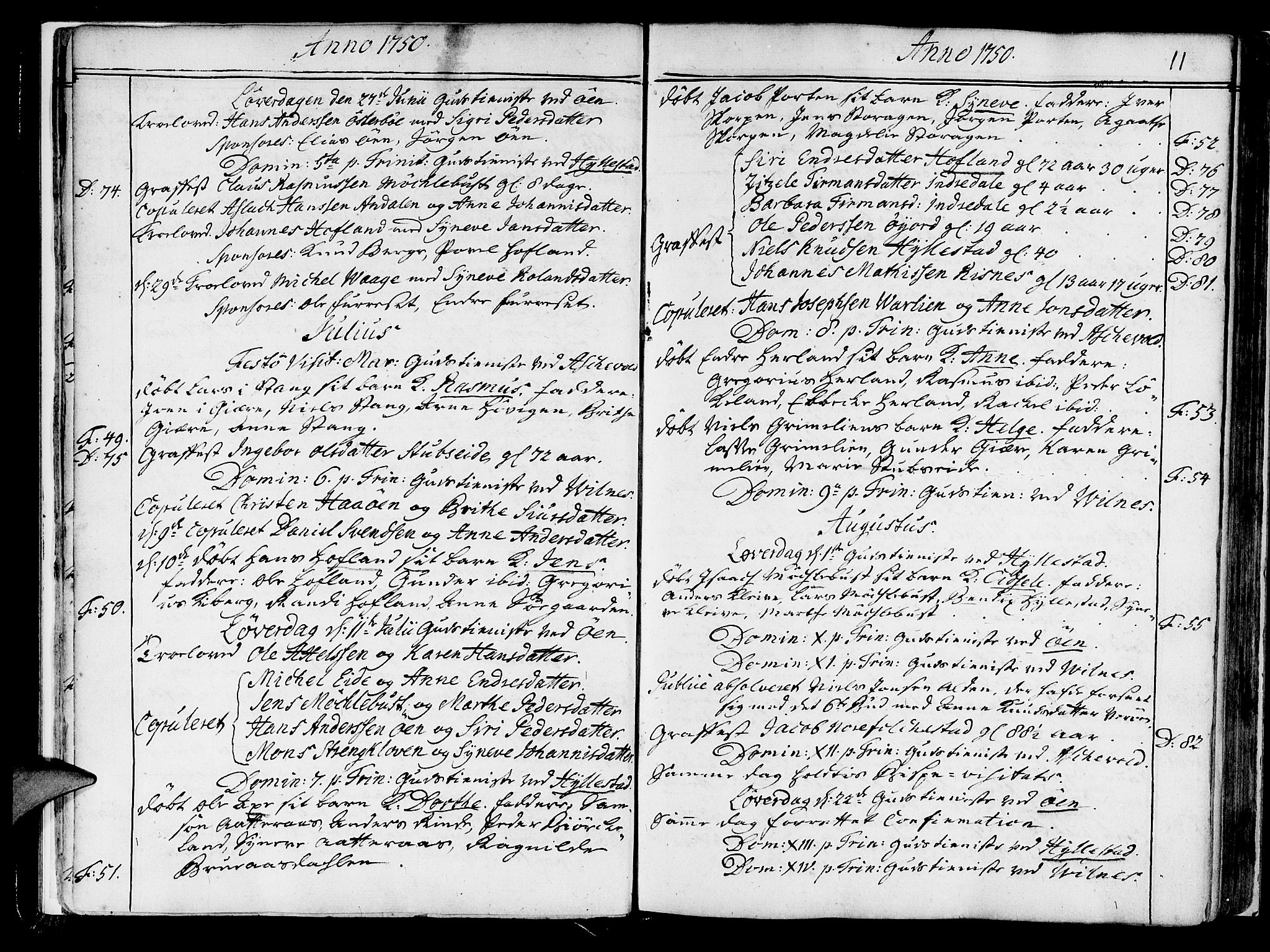 Askvoll sokneprestembete, SAB/A-79501/H/Haa/Haaa/L0008: Parish register (official) no. A 8, 1749-1775, p. 11