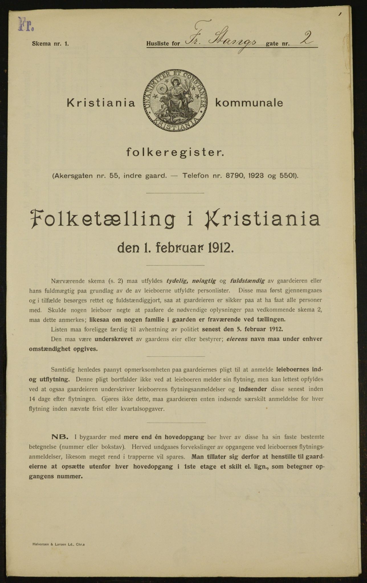 OBA, Municipal Census 1912 for Kristiania, 1912, p. 26618