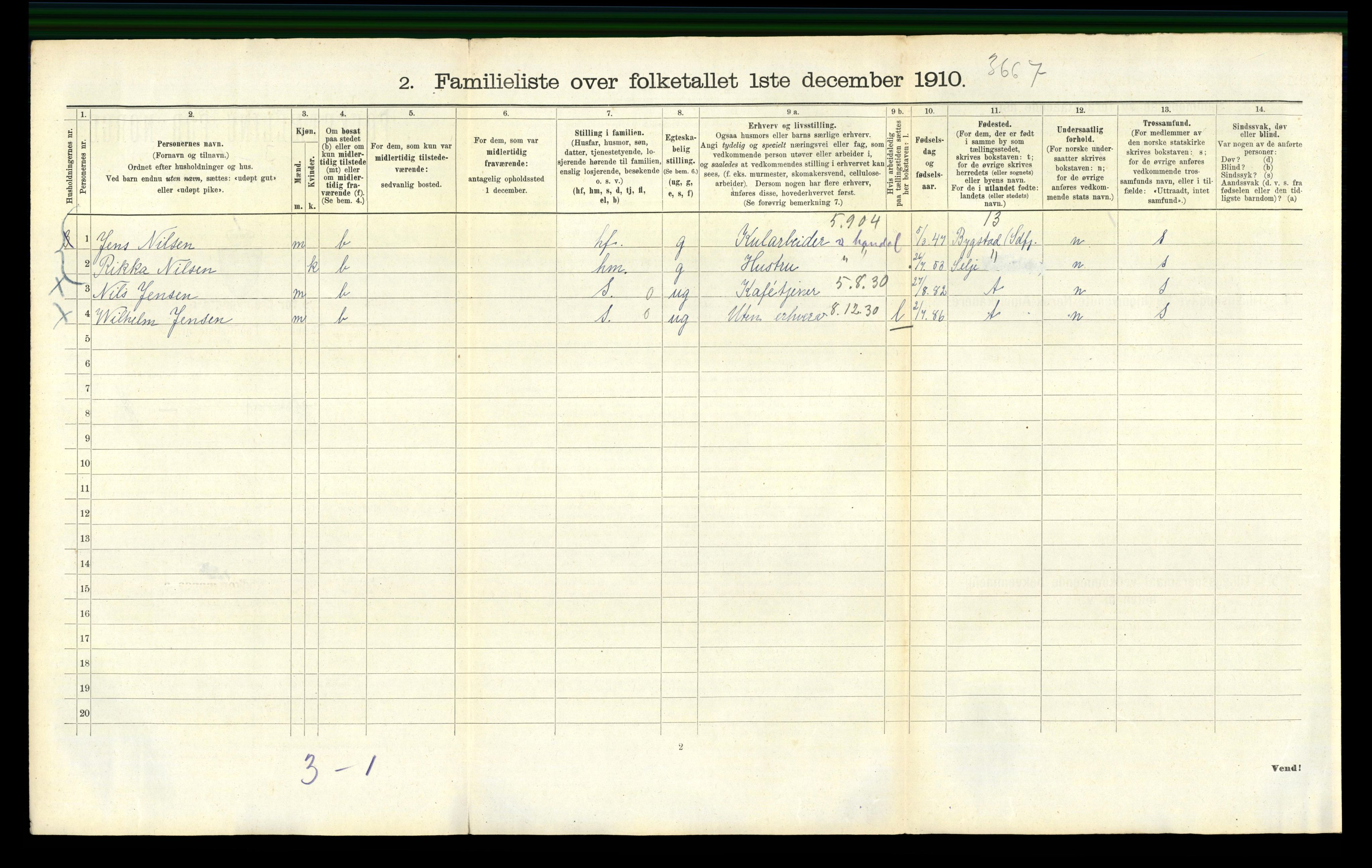 RA, 1910 census for Bergen, 1910, p. 19038