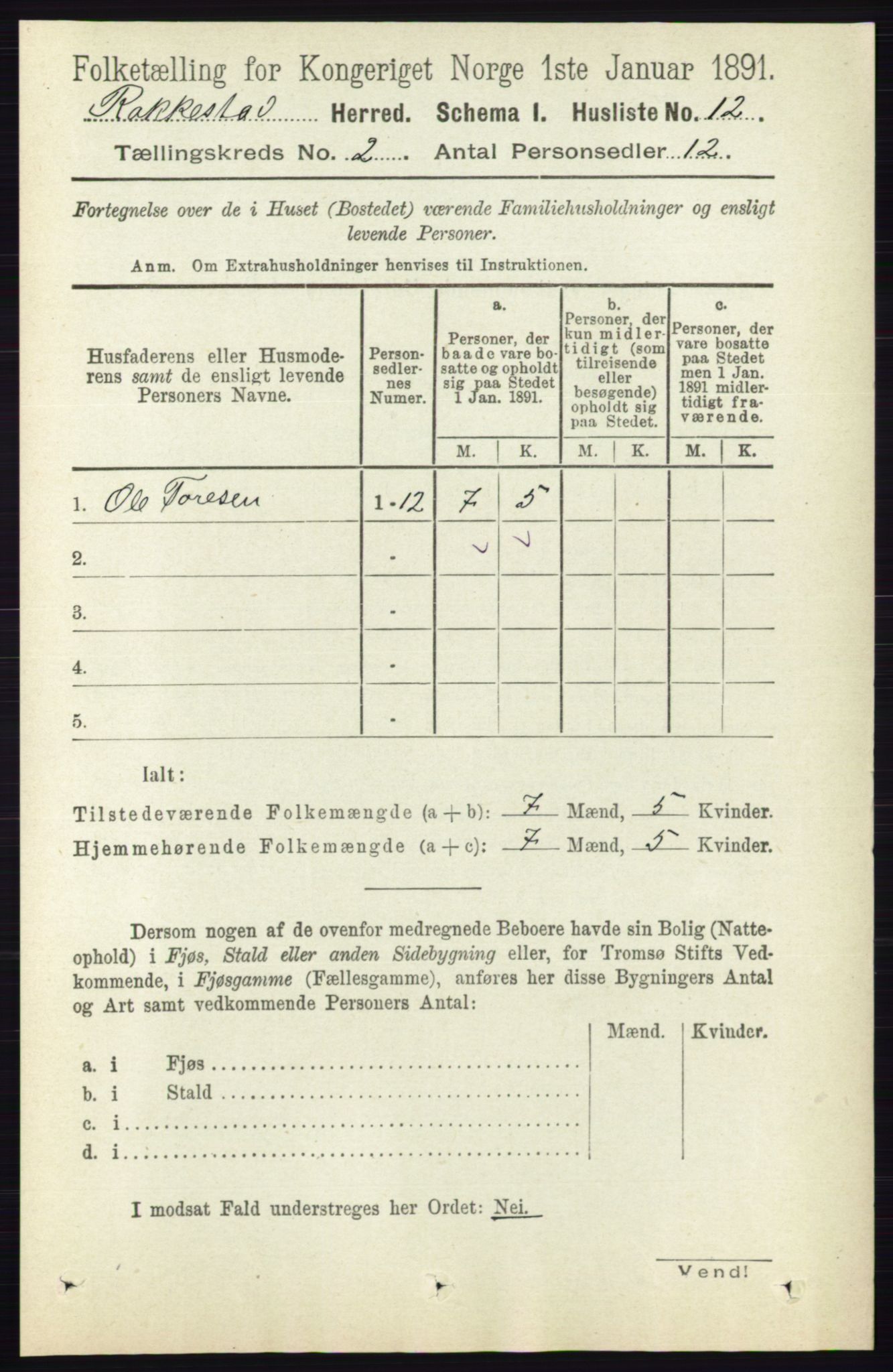 RA, 1891 census for 0128 Rakkestad, 1891, p. 532