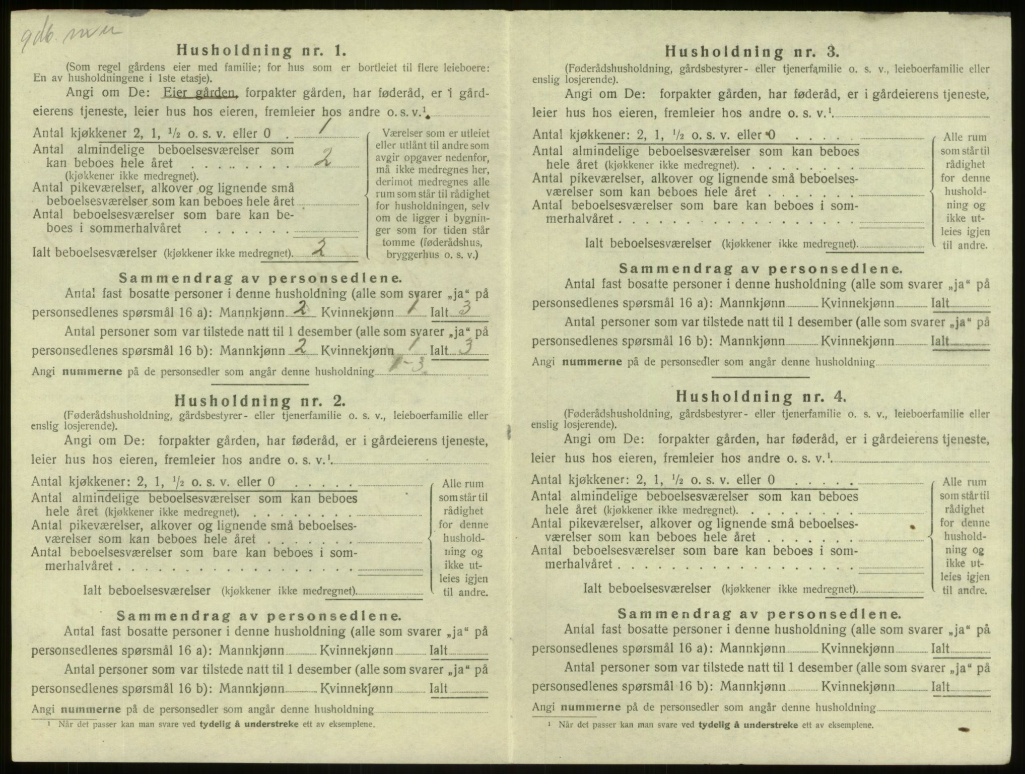 SAB, 1920 census for Borgund, 1920, p. 83