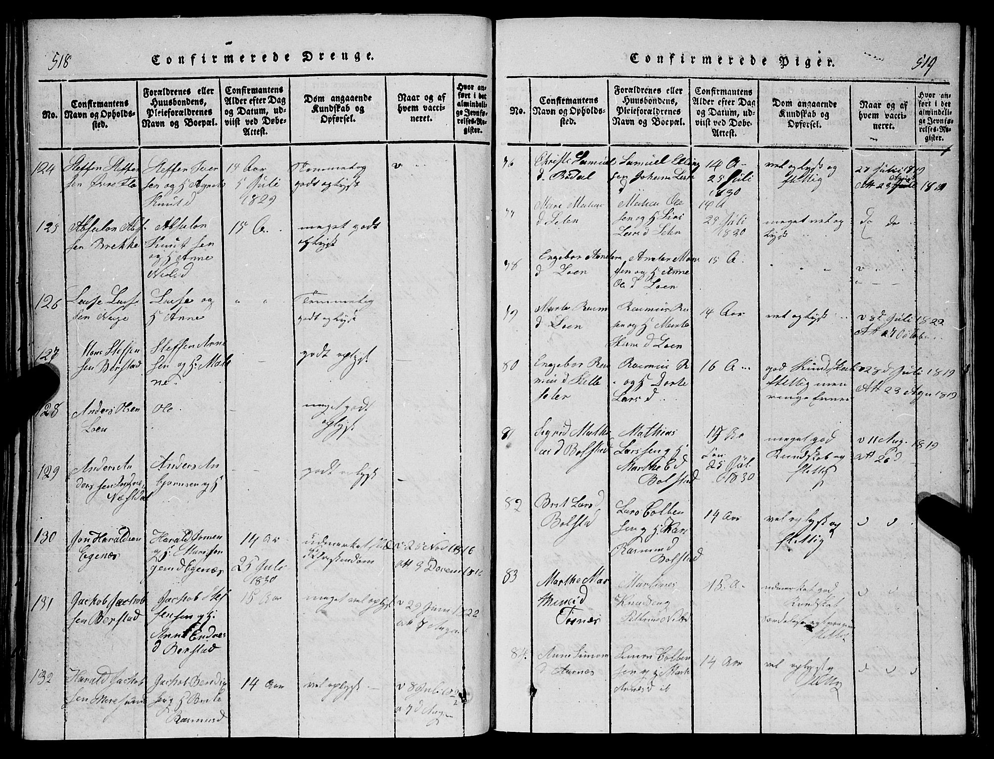 Stryn Sokneprestembete, SAB/A-82501: Parish register (copy) no. C 1, 1801-1845, p. 518-519