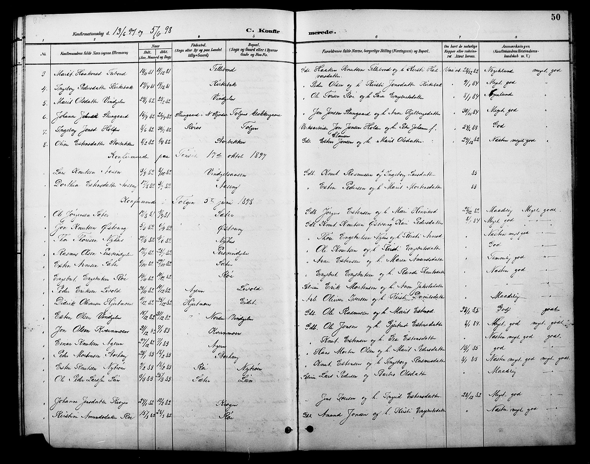 Tolga prestekontor, AV/SAH-PREST-062/L/L0010: Parish register (copy) no. 10, 1894-1918, p. 50