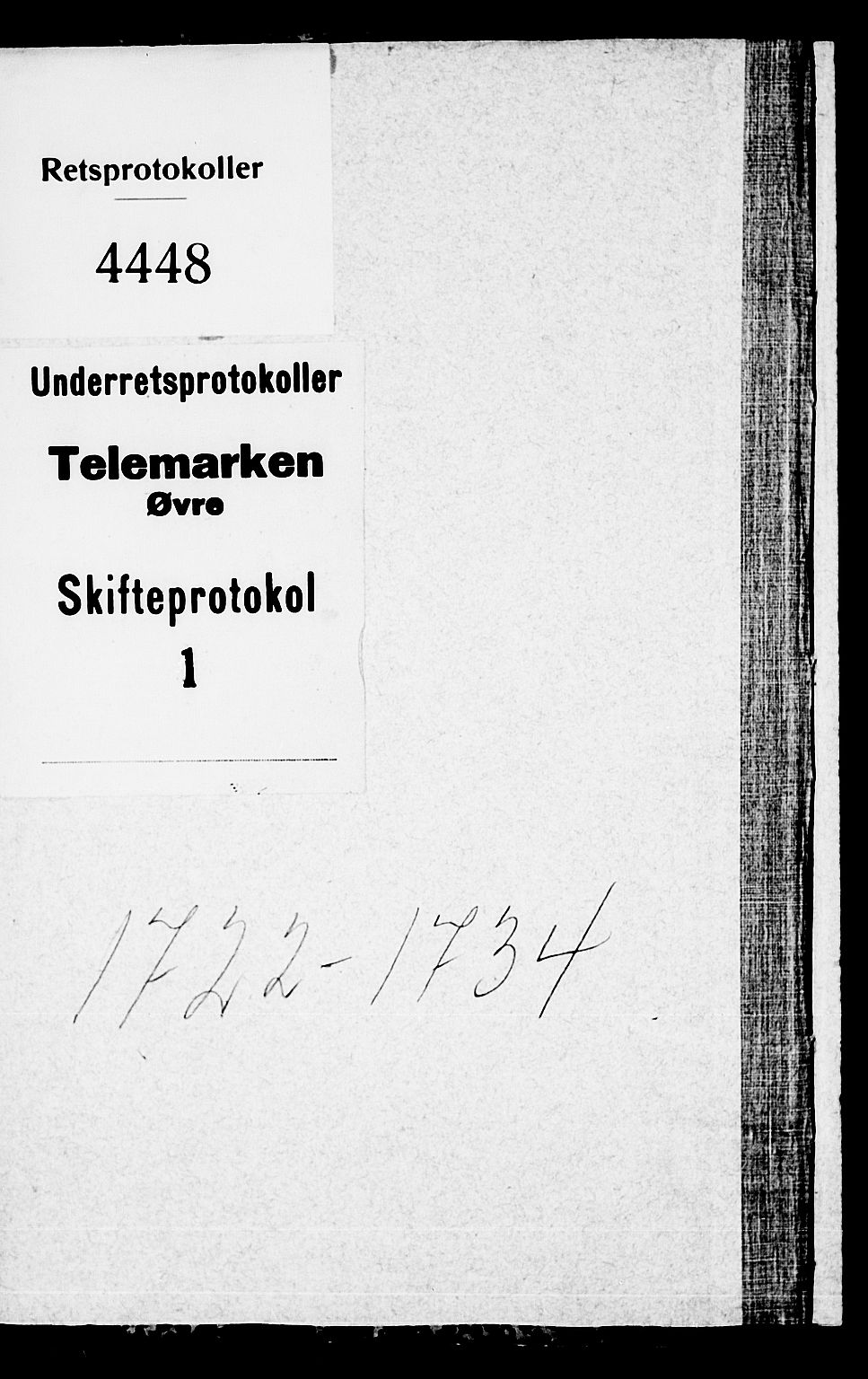 Vest-Telemark sorenskriveri, SAKO/A-134/H/Ha/Haa/L0004: Skifteprotokoll, 1722-1734