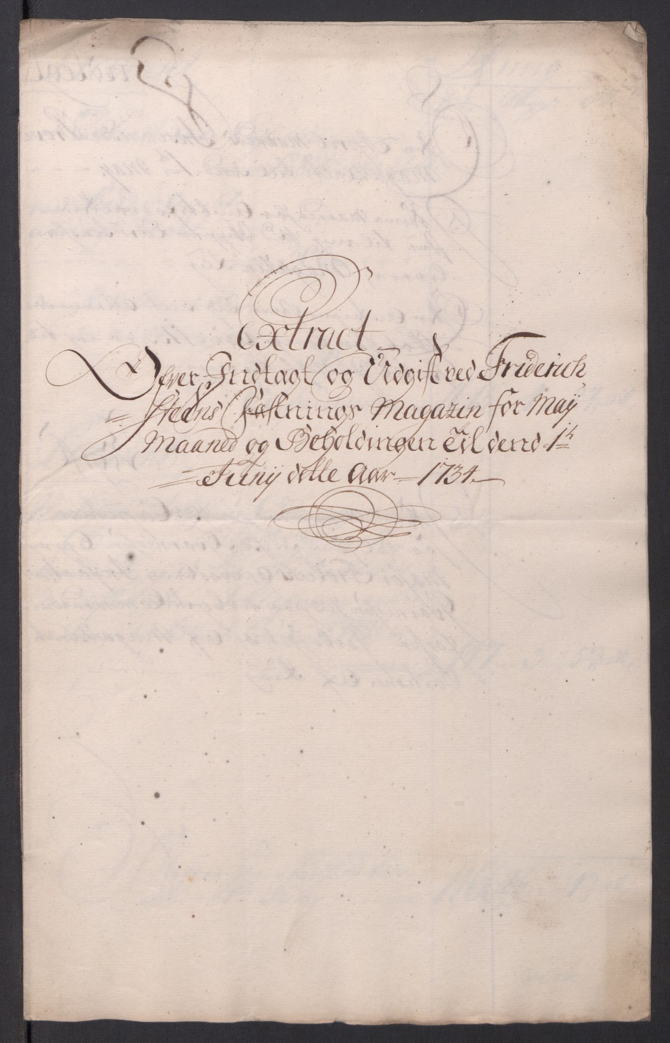 Kommanderende general (KG I) med Det norske krigsdirektorium, AV/RA-EA-5419/D/L0154: Fredriksten festning: Brev, inventarfortegnelser og regnskapsekstrakter, 1730-1739, p. 237