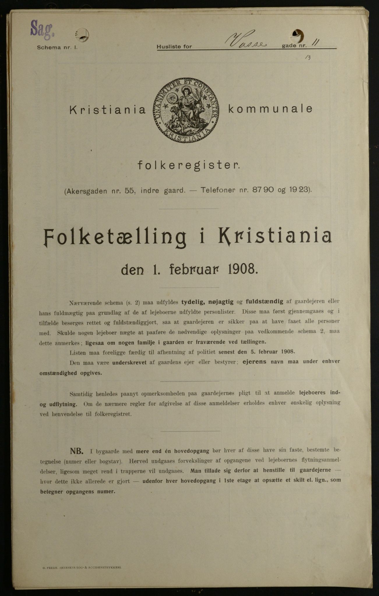OBA, Municipal Census 1908 for Kristiania, 1908, p. 112575