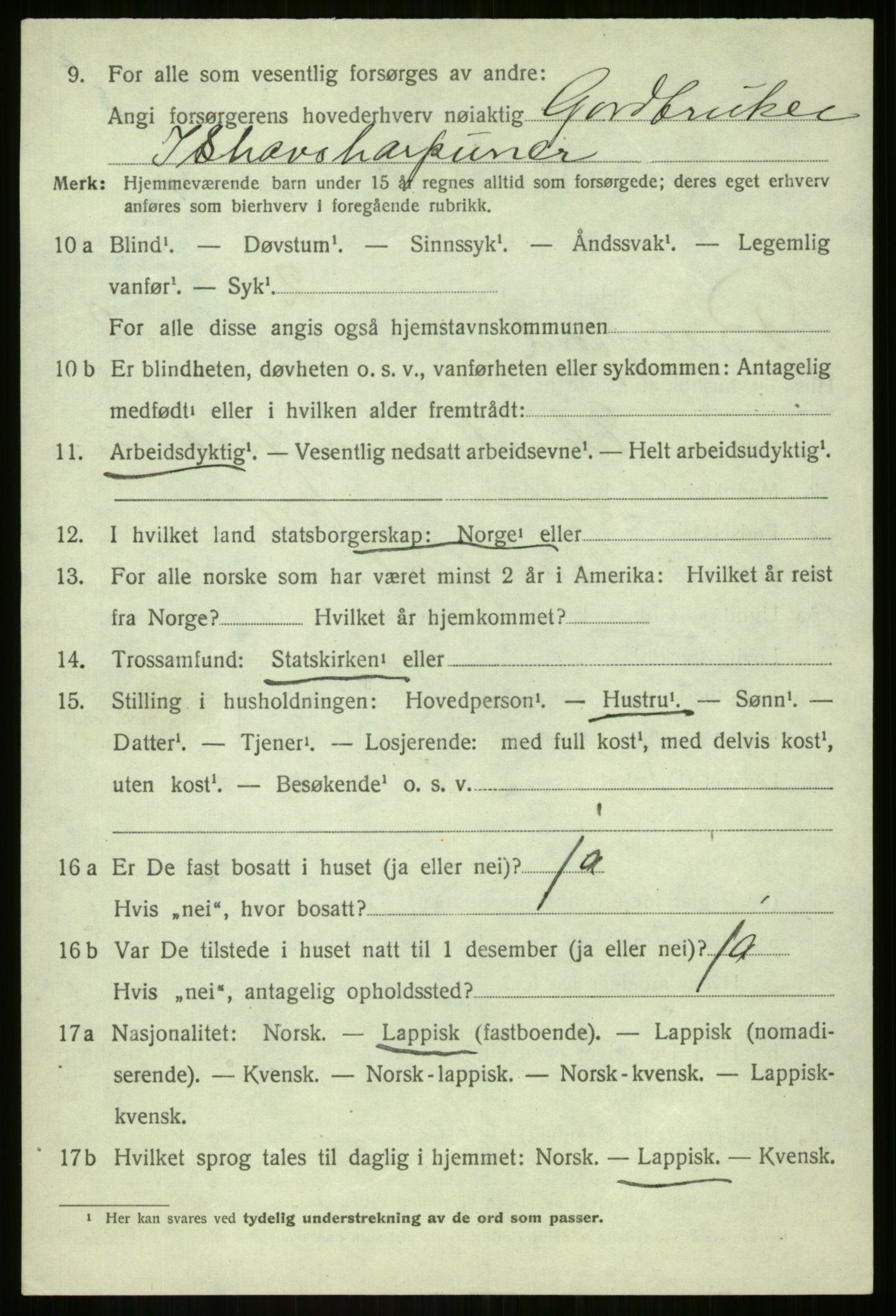 SATØ, 1920 census for Balsfjord, 1920, p. 2108