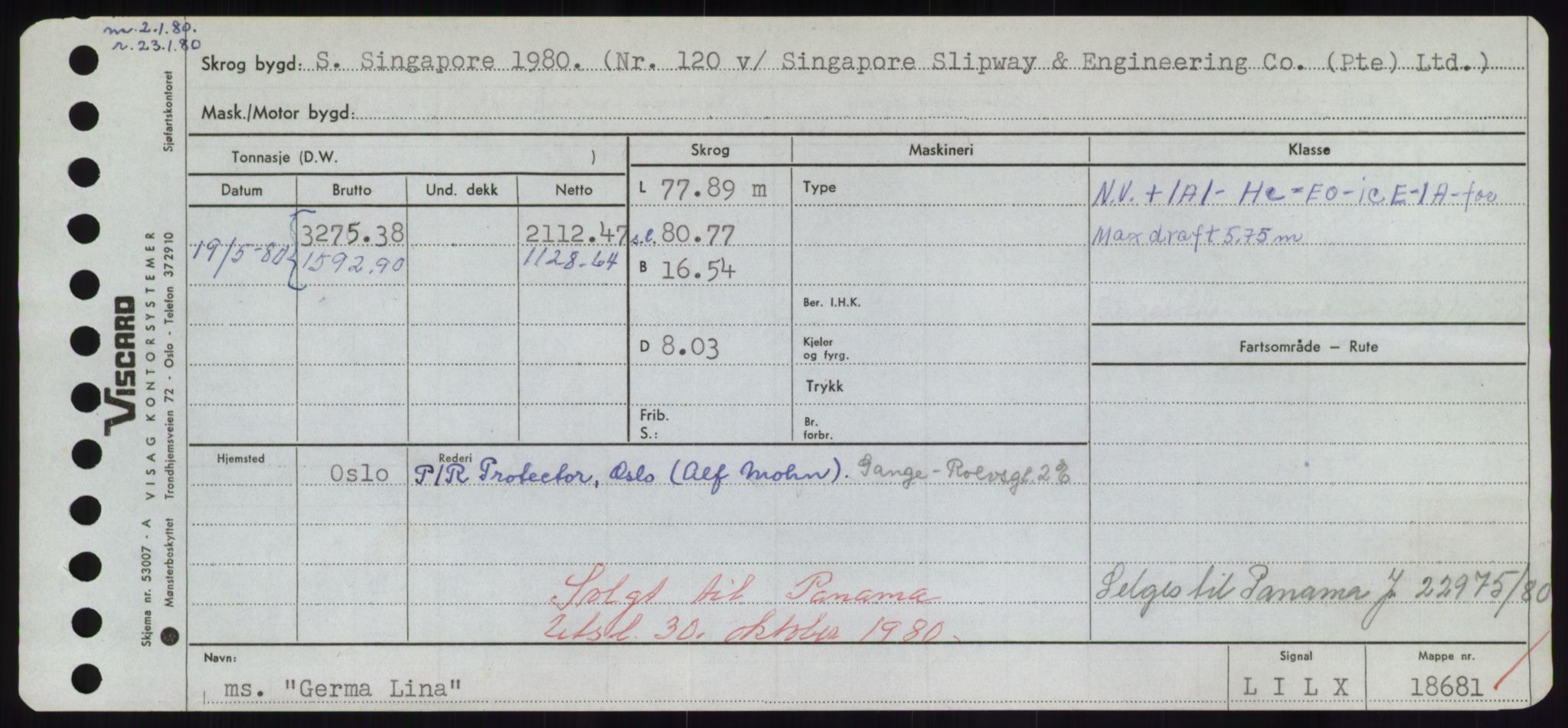 Sjøfartsdirektoratet med forløpere, Skipsmålingen, RA/S-1627/H/Hd/L0012: Fartøy, G-Glø, p. 285