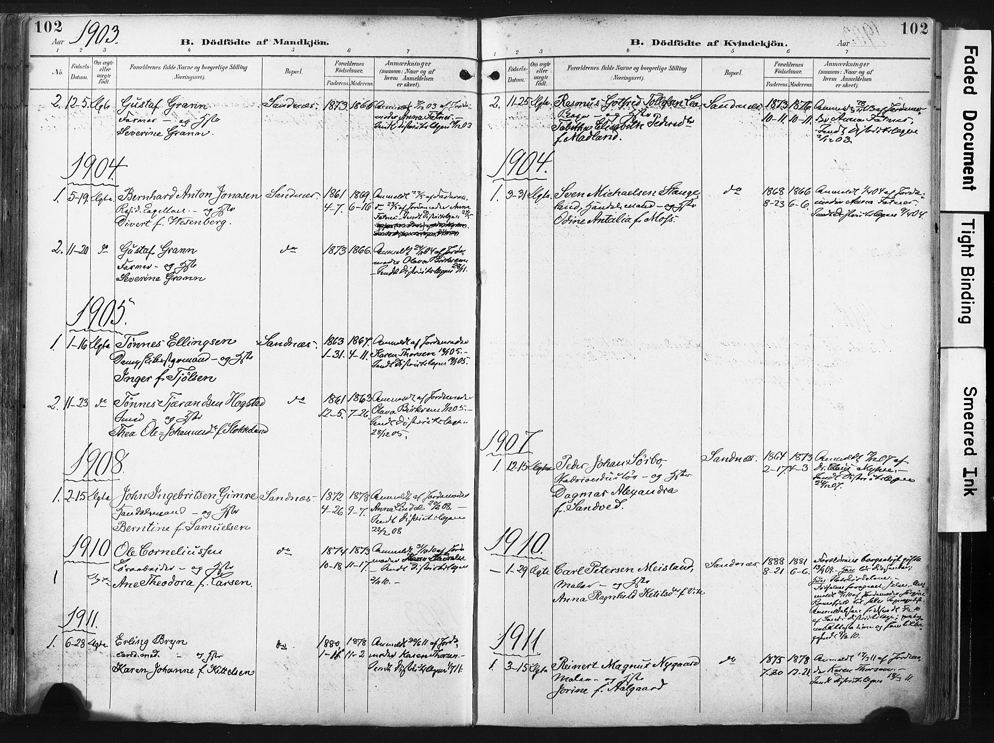 Høyland sokneprestkontor, SAST/A-101799/001/30BA/L0016: Parish register (official) no. A 16, 1899-1911, p. 102