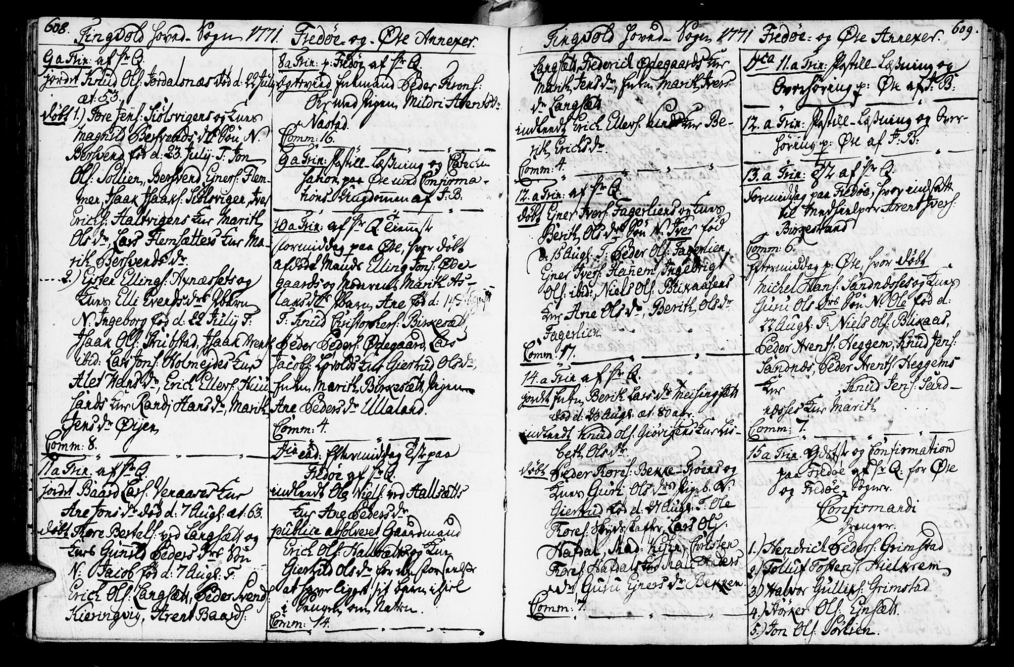 Ministerialprotokoller, klokkerbøker og fødselsregistre - Møre og Romsdal, SAT/A-1454/586/L0979: Parish register (official) no. 586A05, 1751-1776, p. 608-609