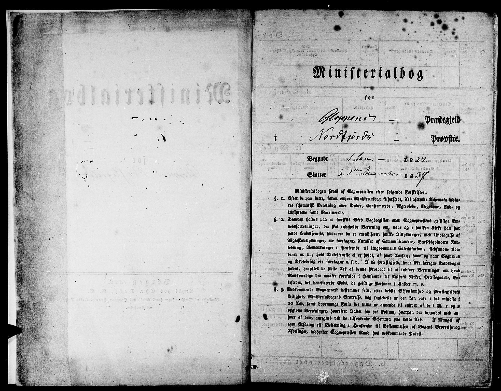 Gloppen sokneprestembete, SAB/A-80101/H/Haa/Haaa/L0007: Parish register (official) no. A 7, 1827-1837