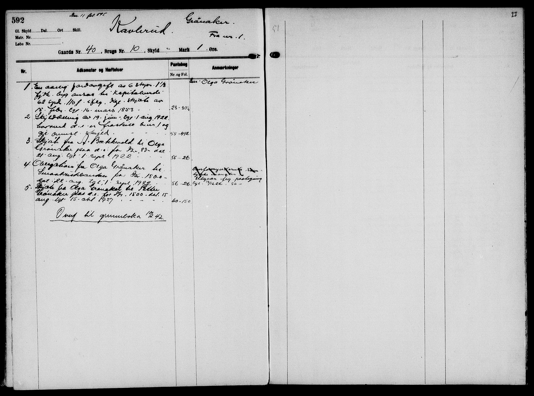 Solør tingrett, AV/SAH-TING-008/H/Ha/Hak/L0002: Mortgage register no. II, 1900-1935, p. 592