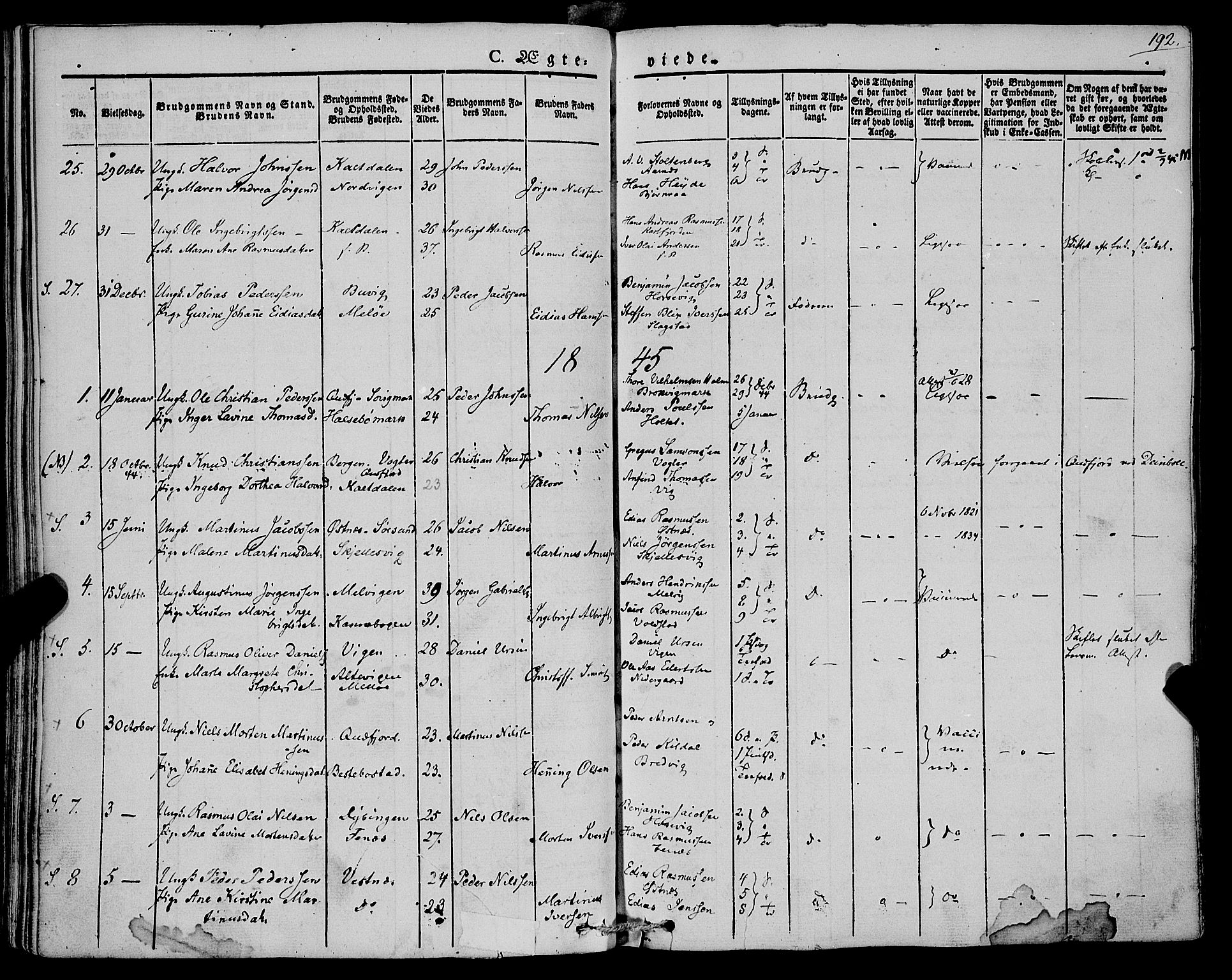 Trondenes sokneprestkontor, SATØ/S-1319/H/Ha/L0009kirke: Parish register (official) no. 9, 1841-1852, p. 192