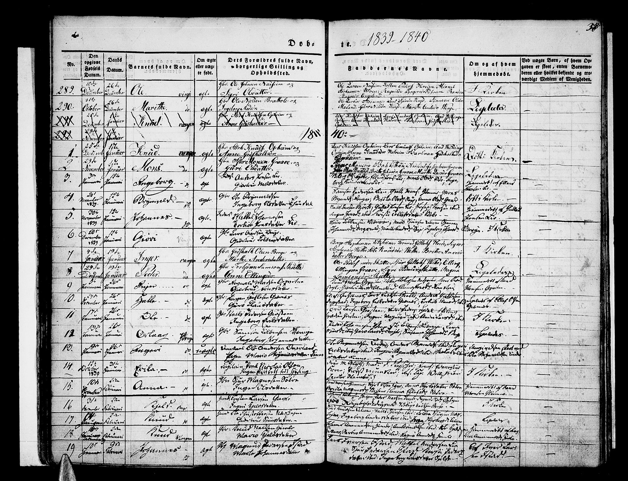 Voss sokneprestembete, AV/SAB-A-79001/H/Haa: Parish register (official) no. A 13, 1836-1851, p. 38