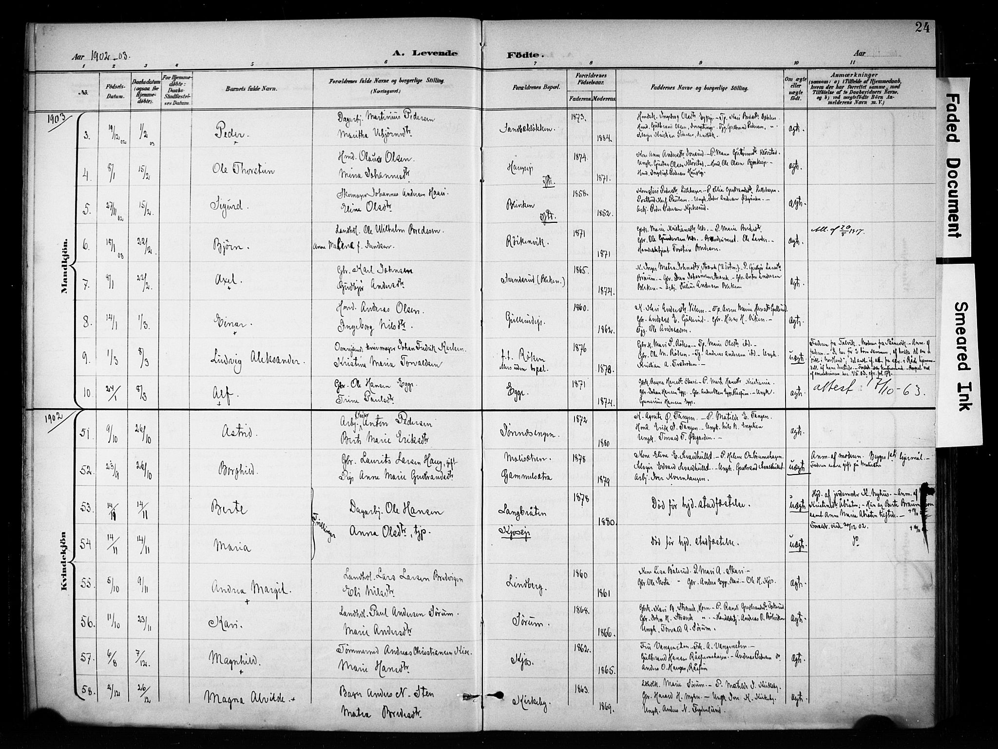 Brandbu prestekontor, SAH/PREST-114/H/Ha/Haa/L0001: Parish register (official) no. 1, 1900-1912, p. 24