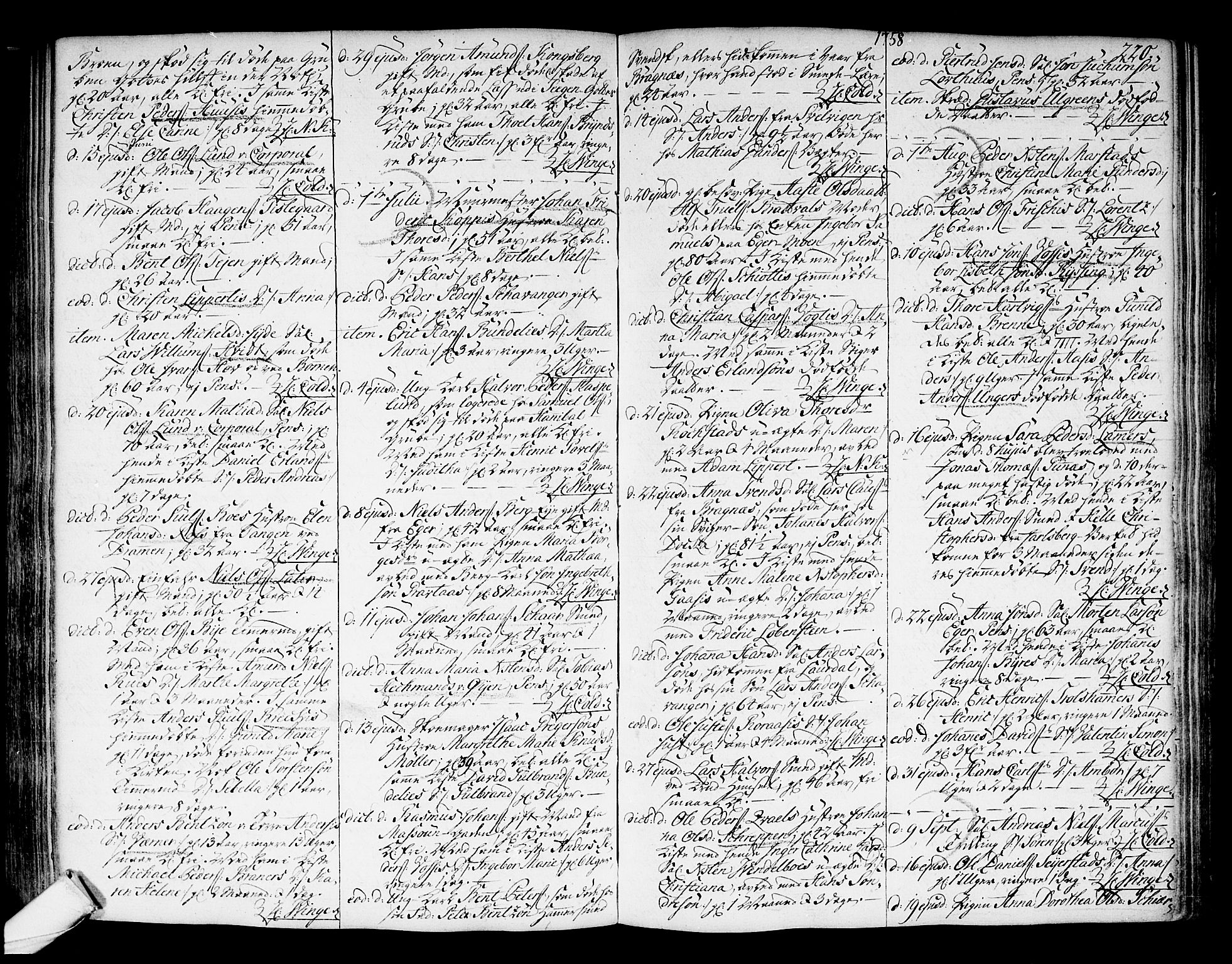 Kongsberg kirkebøker, SAKO/A-22/F/Fa/L0004: Parish register (official) no. I 4, 1756-1768, p. 220