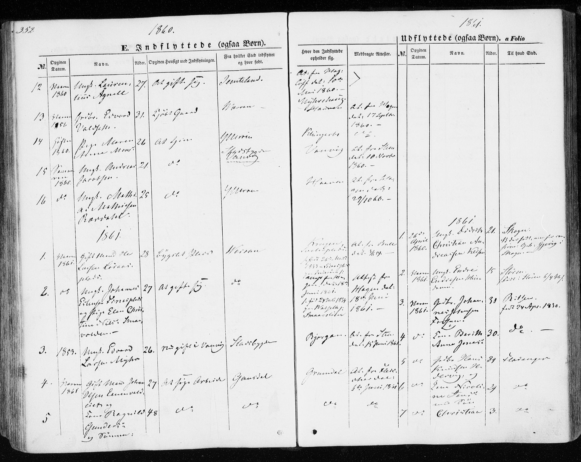 Ministerialprotokoller, klokkerbøker og fødselsregistre - Nord-Trøndelag, AV/SAT-A-1458/701/L0008: Parish register (official) no. 701A08 /1, 1854-1863, p. 352