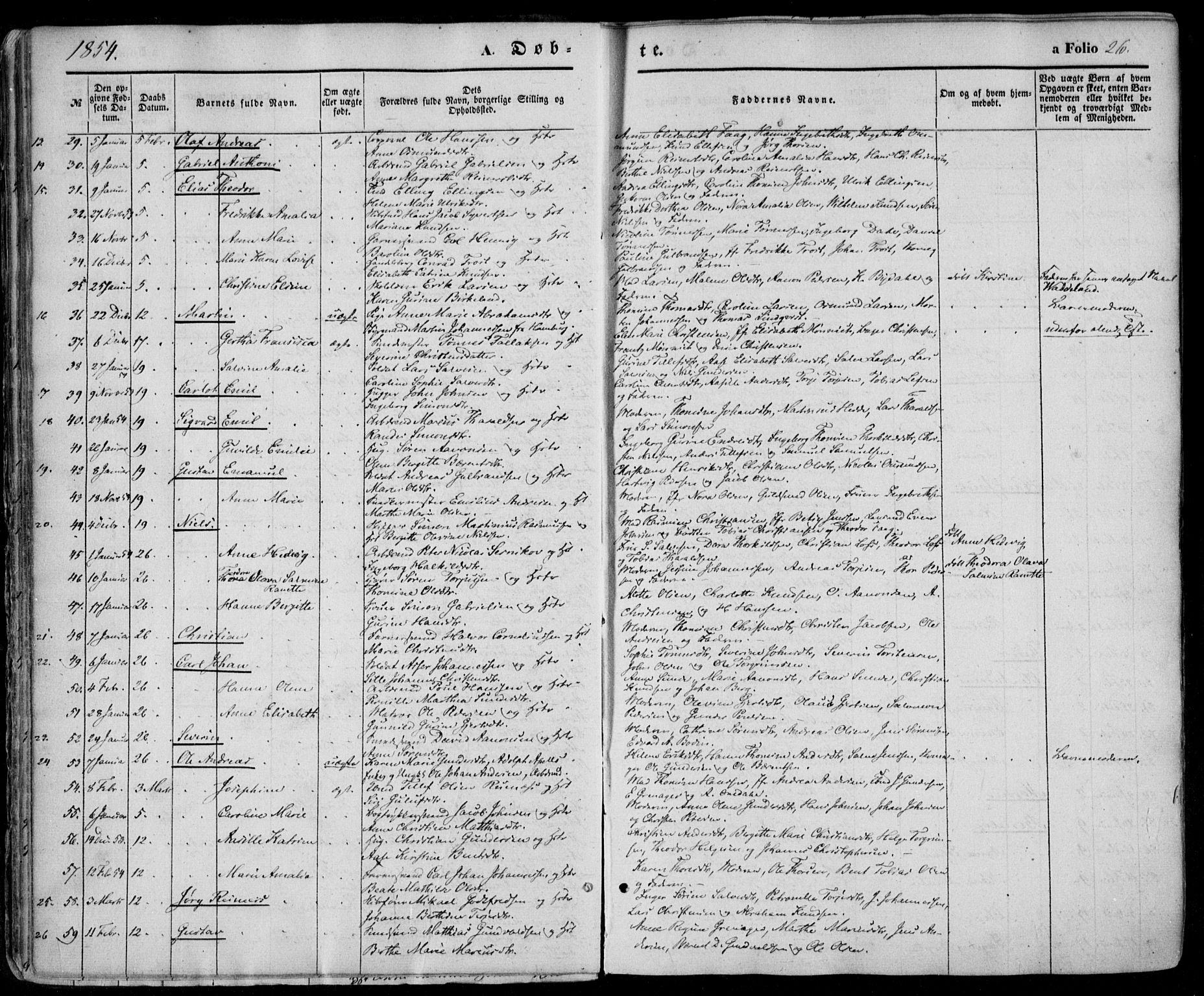 Kristiansand domprosti, SAK/1112-0006/F/Fa/L0014: Parish register (official) no. A 14, 1852-1867, p. 26