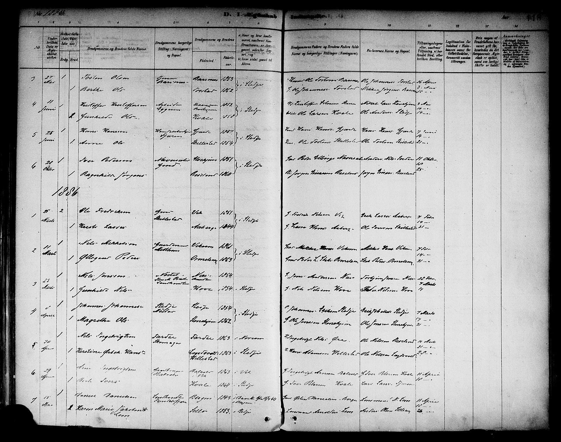 Sogndal sokneprestembete, AV/SAB-A-81301/H/Haa/Haab/L0001: Parish register (official) no. B 1, 1878-1899, p. 118