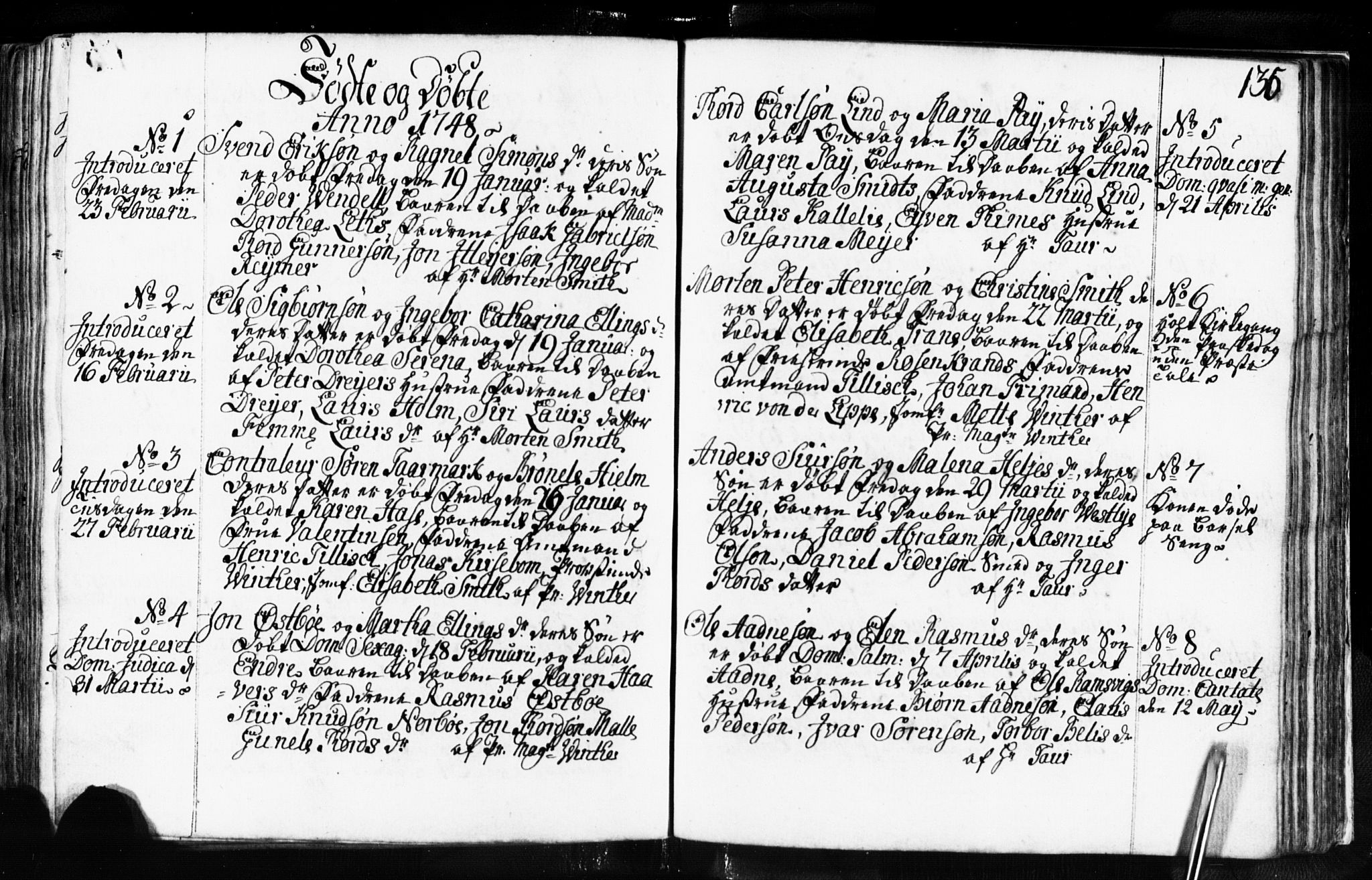 Domkirken sokneprestkontor, SAST/A-101812/001/30/30BB/L0003: Parish register (copy) no. B 3, 1733-1751, p. 136