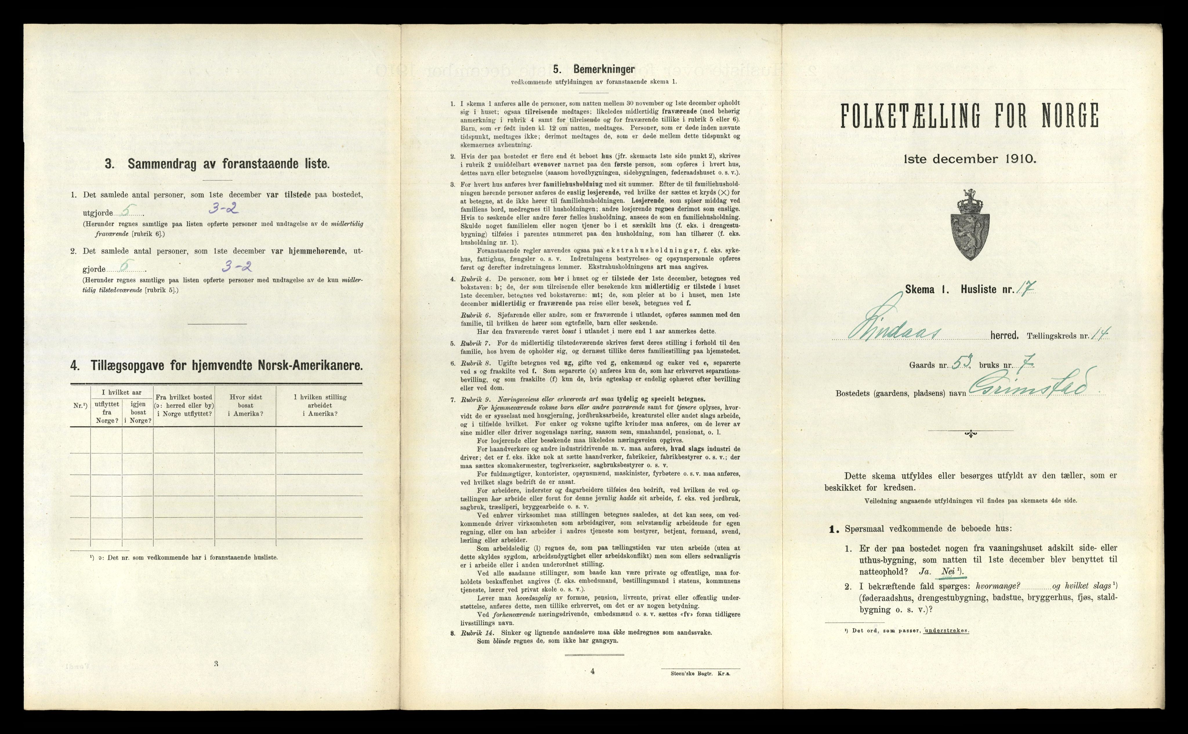 RA, 1910 census for Lindås, 1910, p. 936