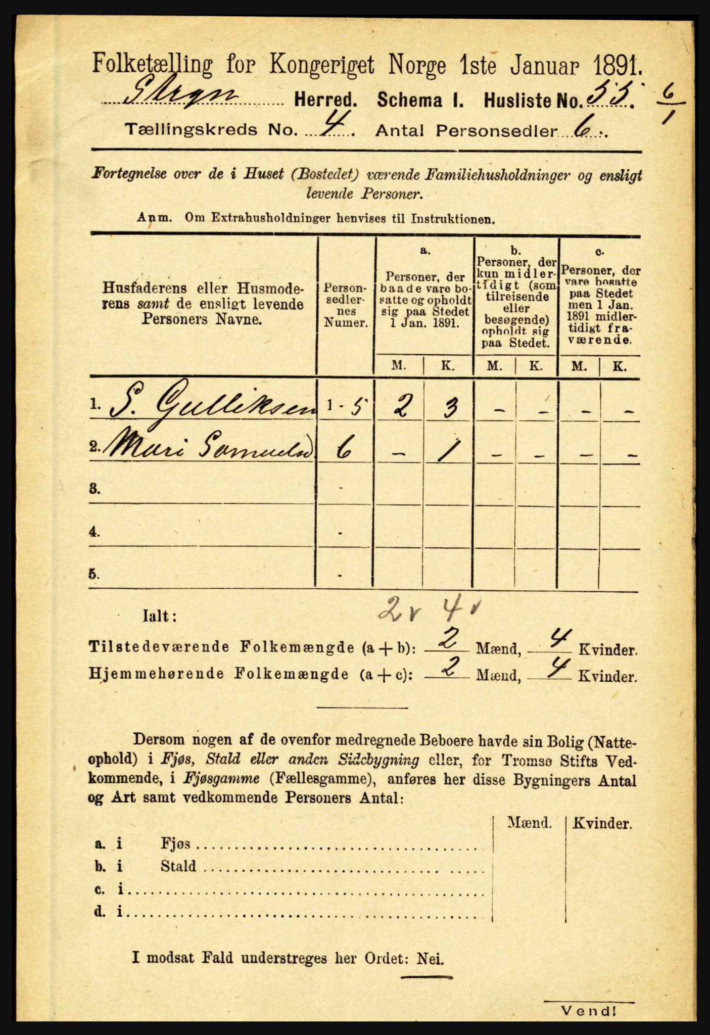 RA, 1891 census for 1448 Stryn, 1891, p. 1632