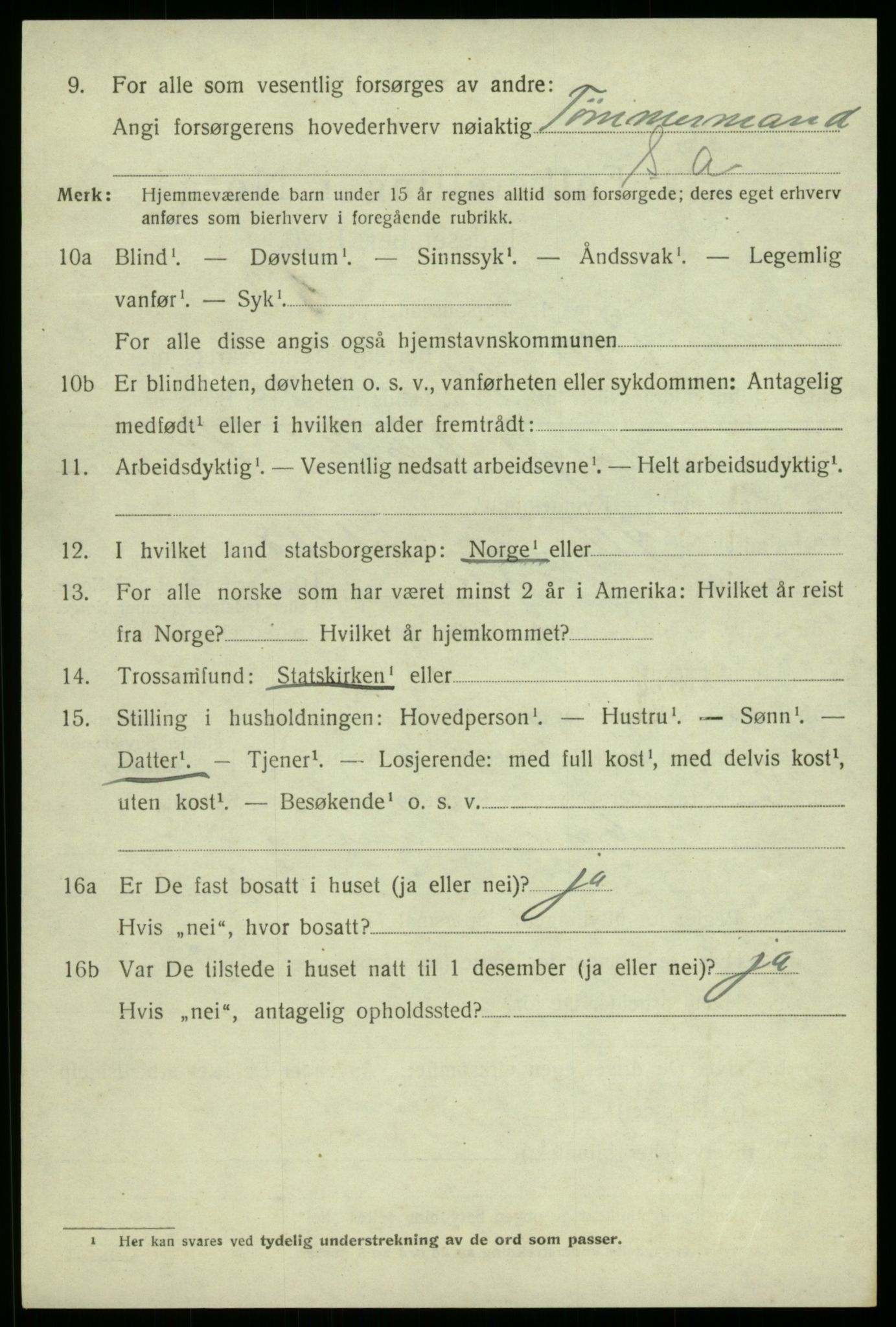 SAB, 1920 census for Kvam, 1920, p. 5634