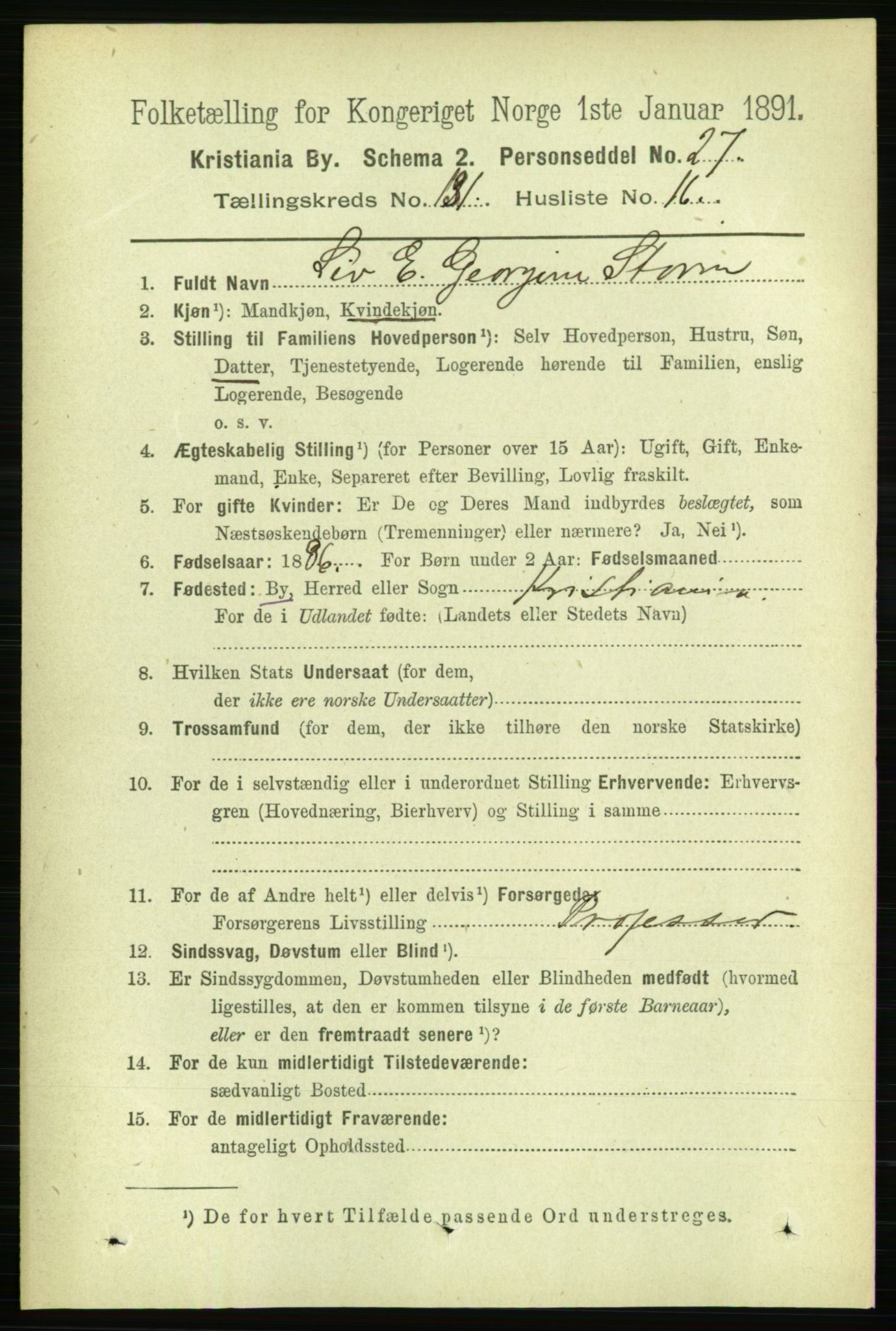 RA, 1891 census for 0301 Kristiania, 1891, p. 71167