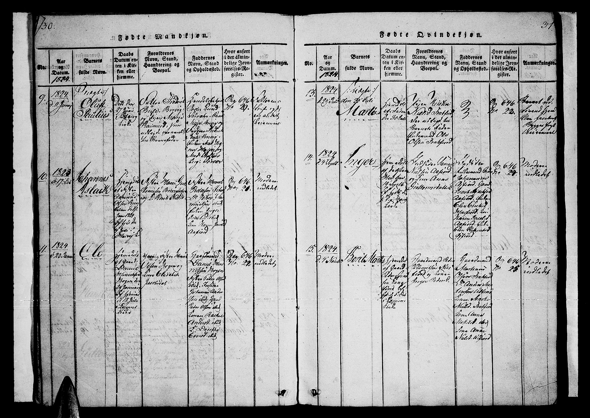 Loppa sokneprestkontor, SATØ/S-1339/H/Ha/L0003kirke: Parish register (official) no. 3, 1820-1848, p. 30-31